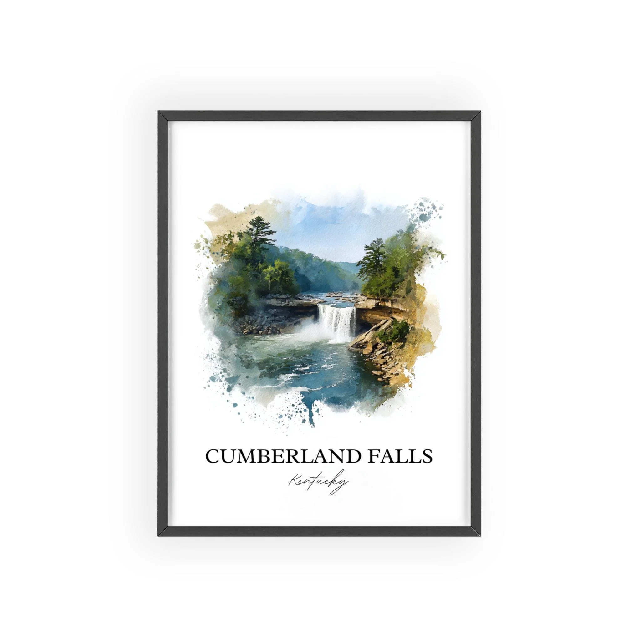 Cumberland Falls, Kentucky, USA – Watercolor Art Print - Image 7