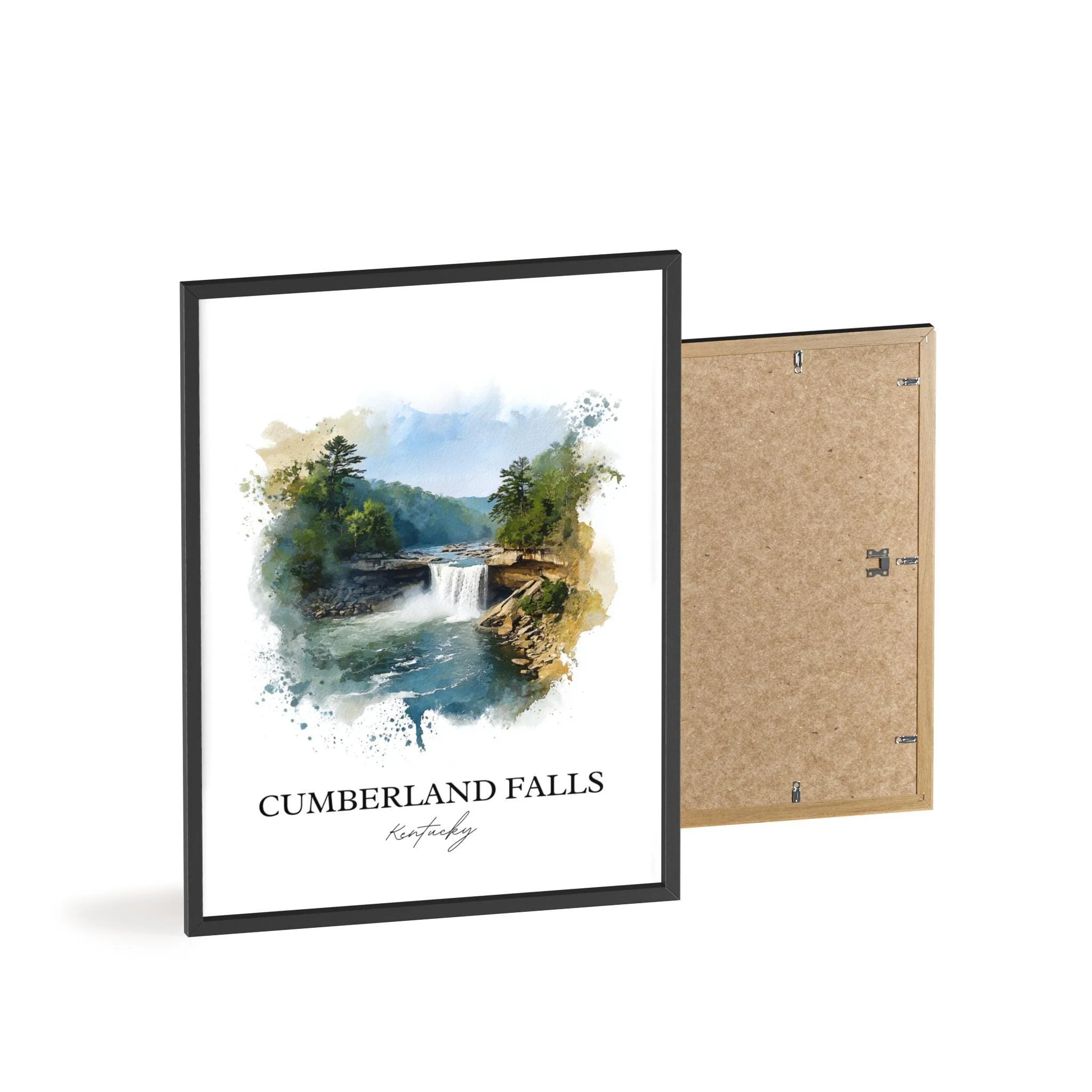 Cumberland Falls, Kentucky, USA – Watercolor Art Print - Image 8