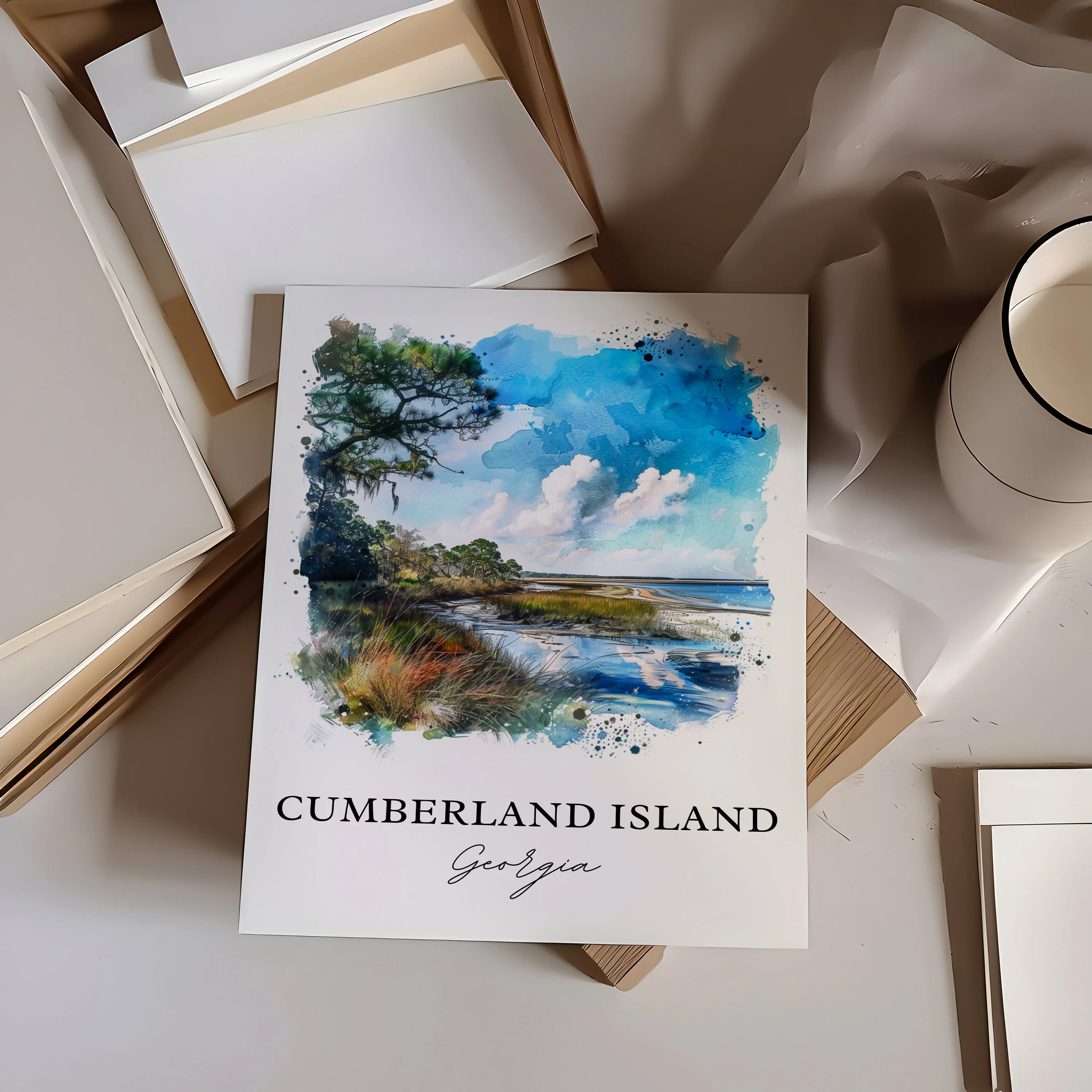 Cumberland Island, Georgia – Watercolor Art Print - Image 2