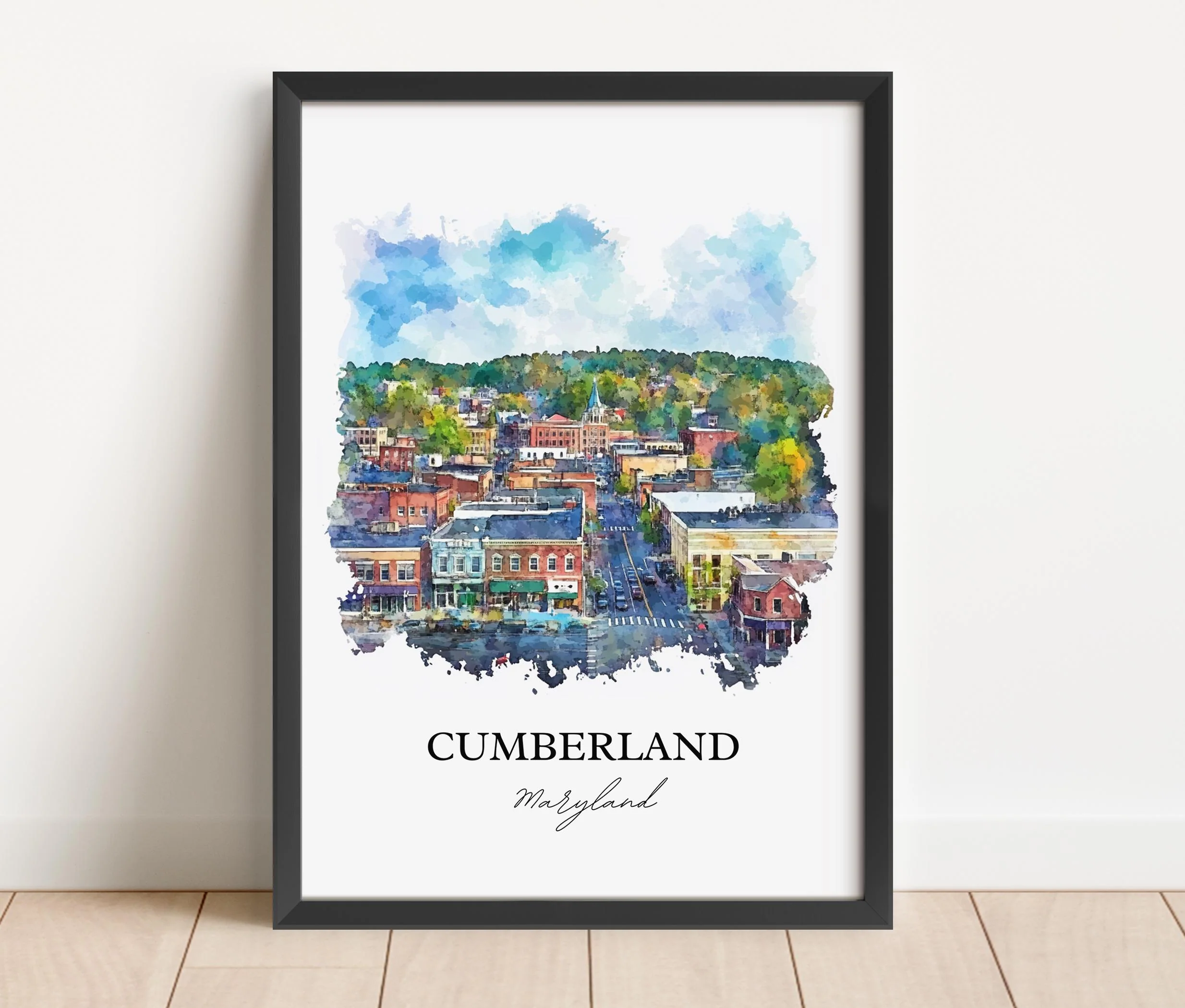 Cumberland, Maryland, USA – Watercolor Art Print - Image 3