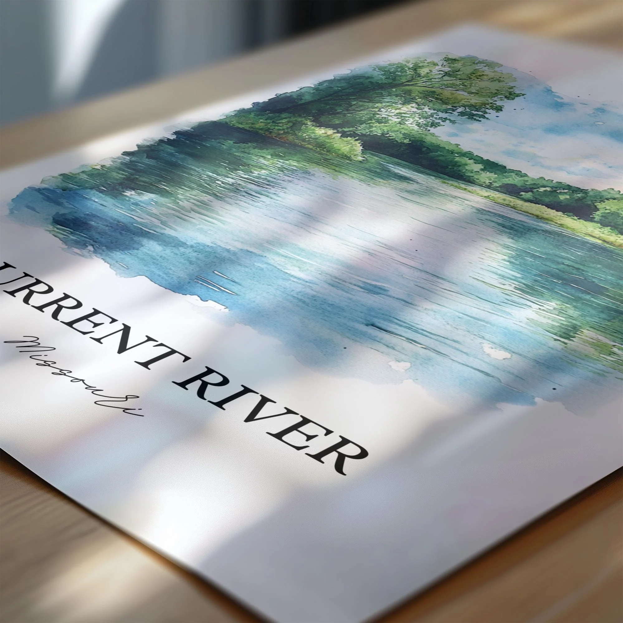 Current River, Missouri, USA – Watercolor Art Print - Image 2