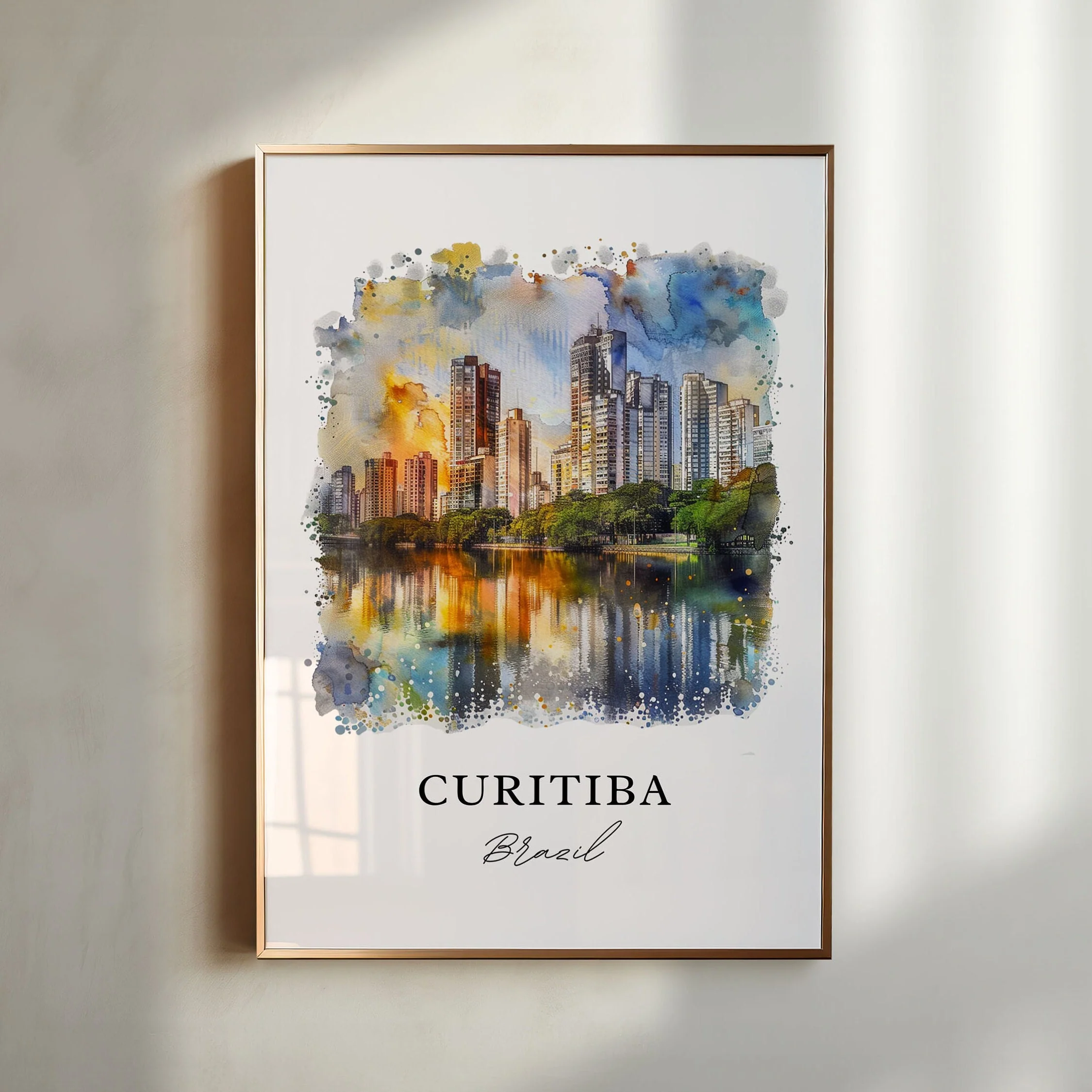 Curtibia, Brazil – Watercolor Art Print