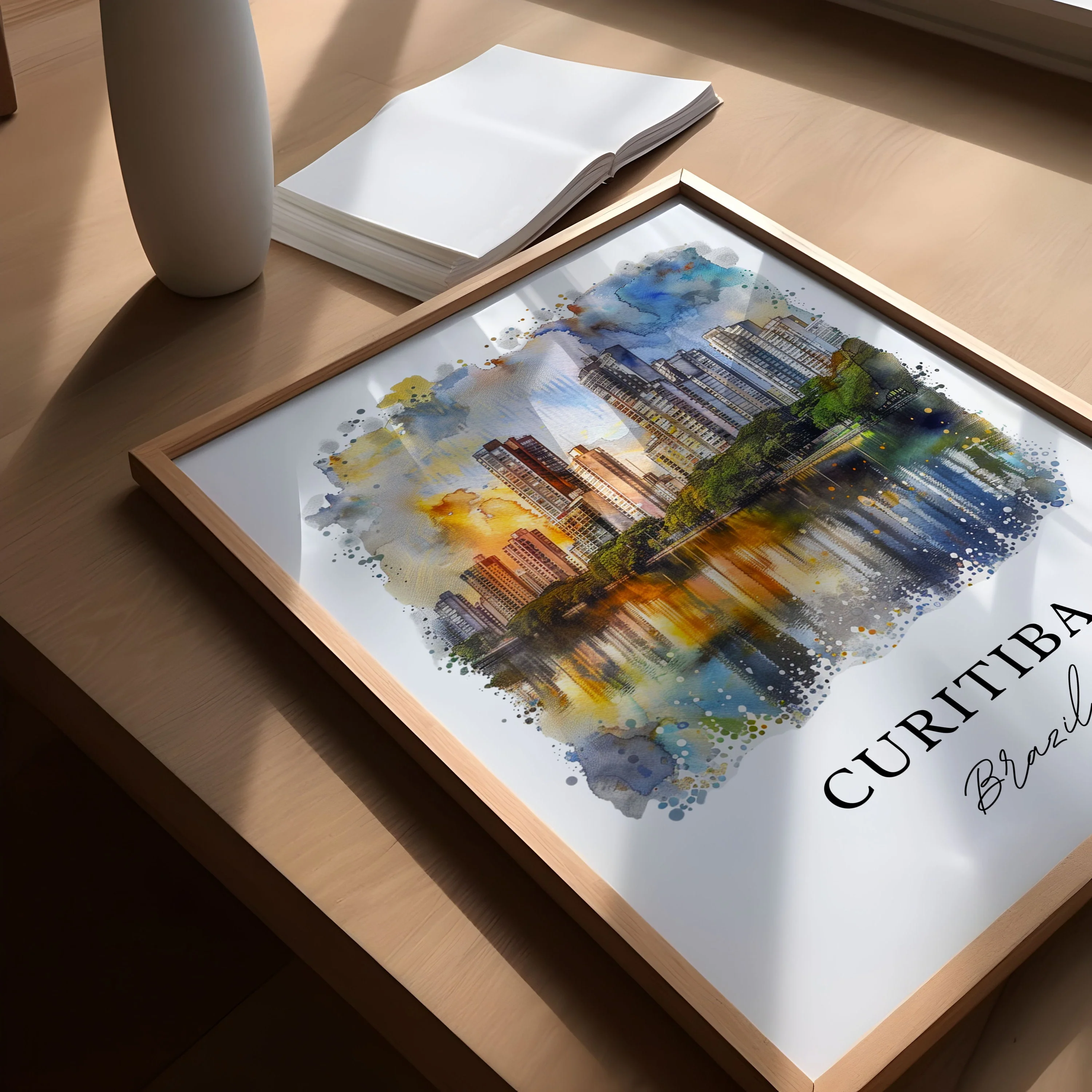 Curtibia, Brazil – Watercolor Art Print - Image 3