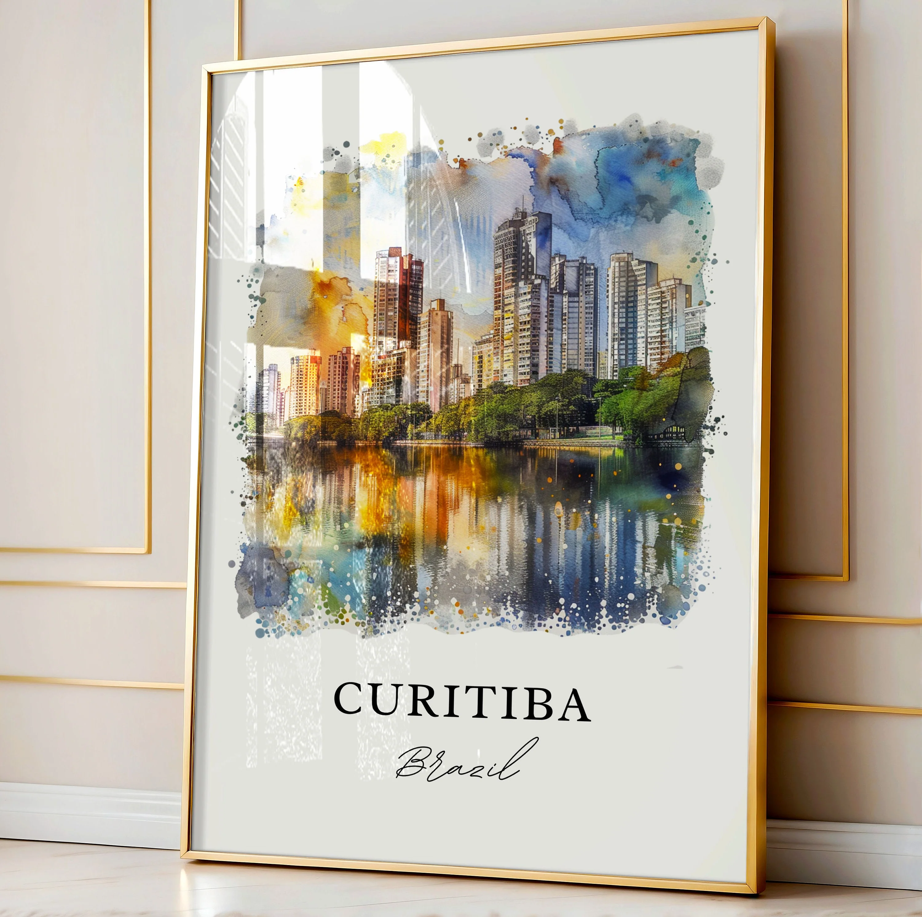 Curtibia, Brazil – Watercolor Art Print - Image 4
