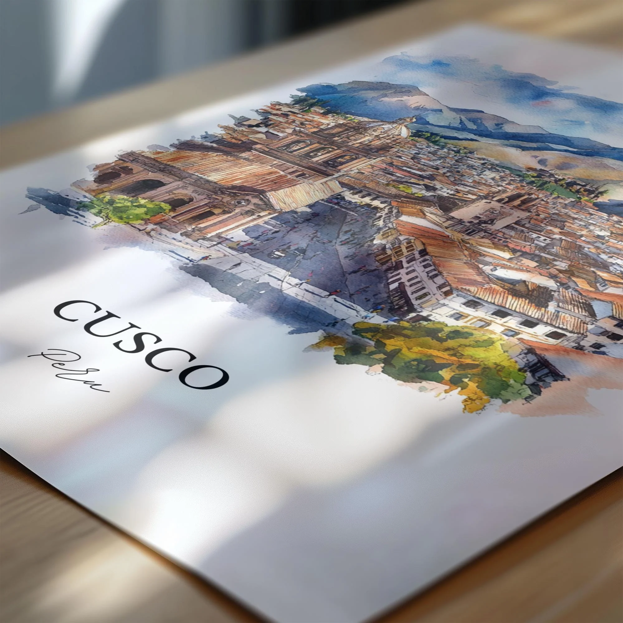 Cusco, Peru – Watercolor Art Print - Image 2
