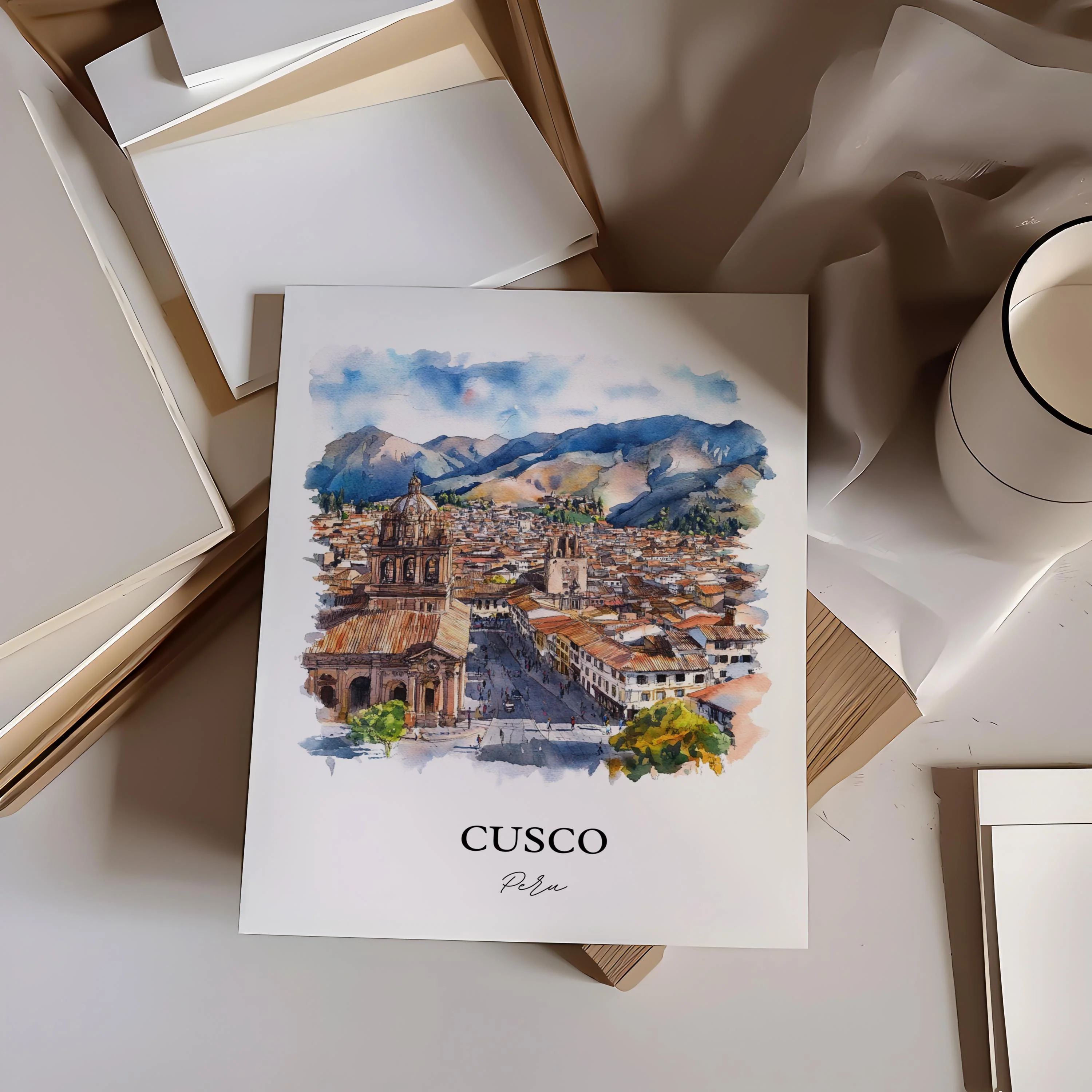 Cusco, Peru – Watercolor Art Print - Image 5