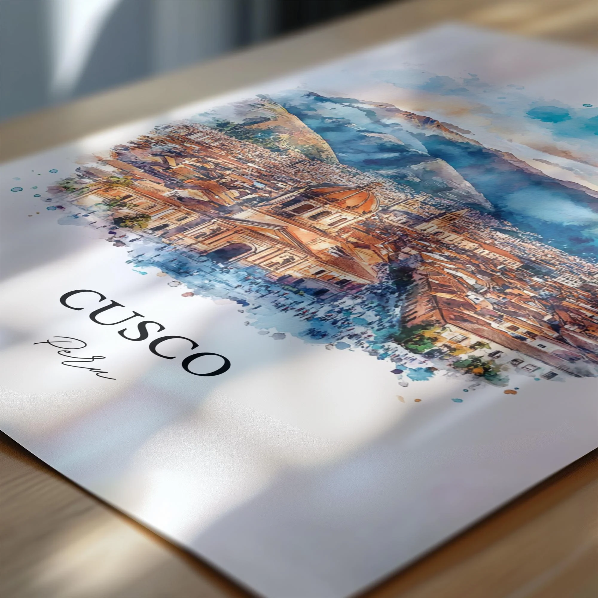 Cusco, Peru – Watercolor Art Print - Image 2
