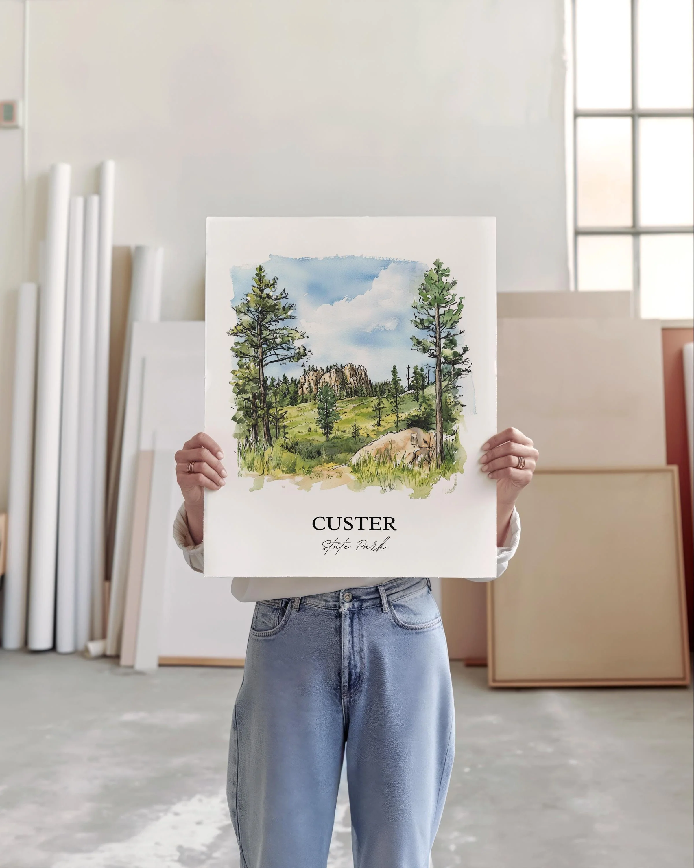 Custer State Park, South Dakota – Watercolor Art Print - Image 3