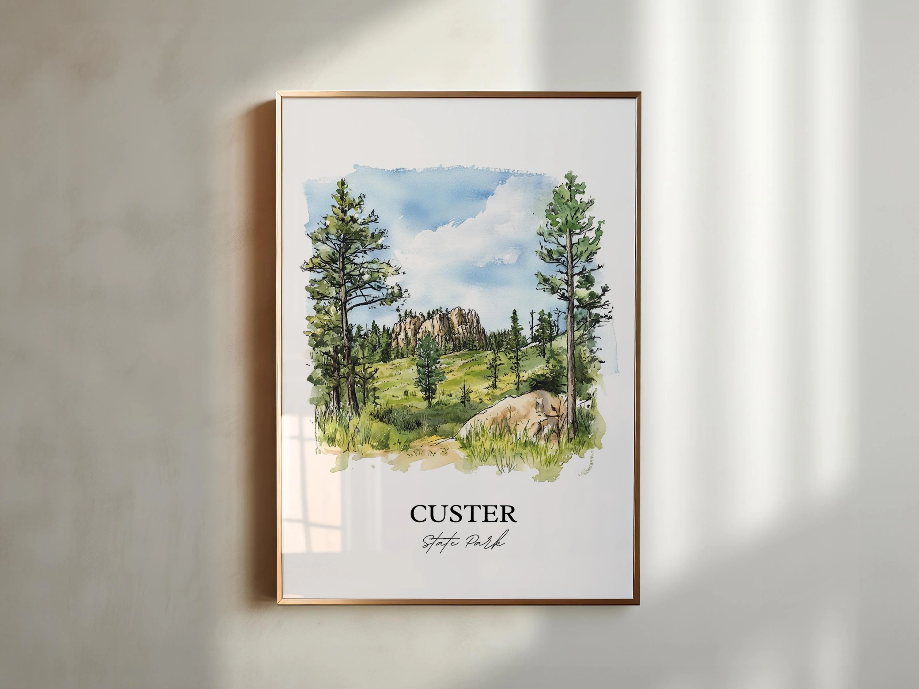 Custer State Park, South Dakota – Watercolor Art Print - Image 5