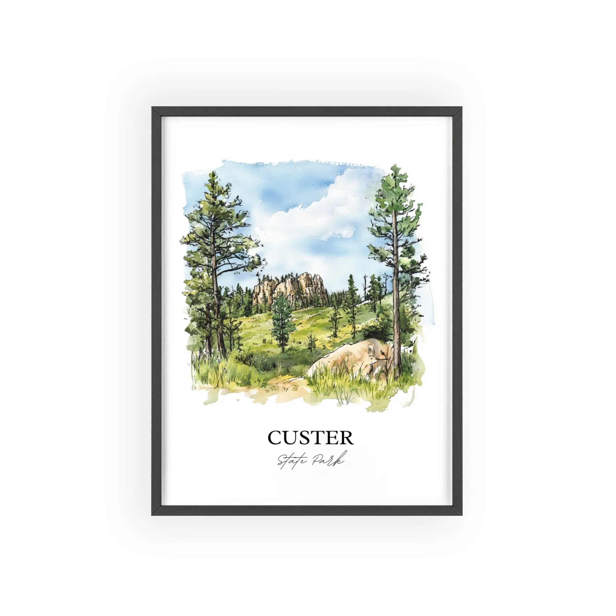 Custer State Park, South Dakota – Watercolor Art Print - Image 7