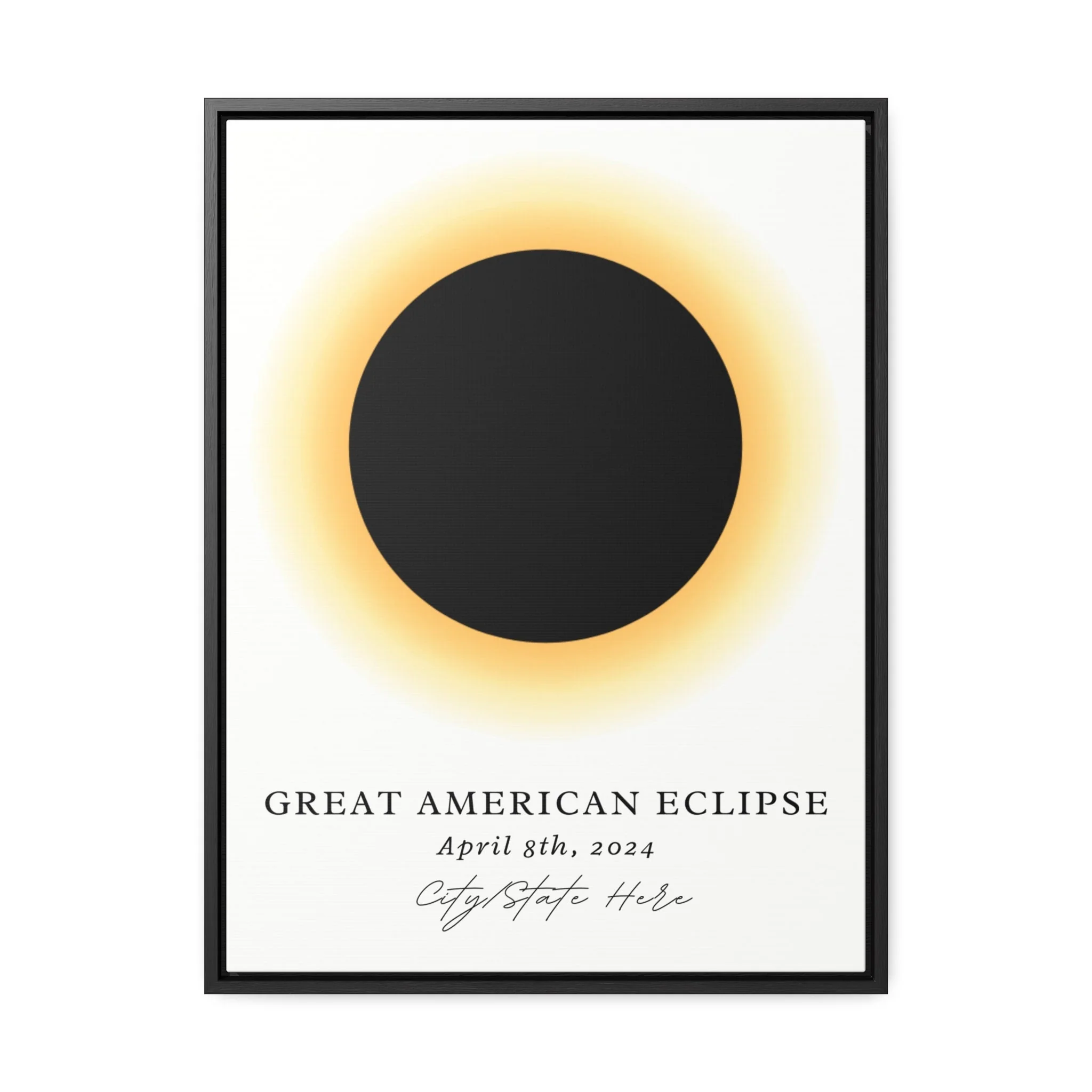 Custom Town, USA – Watercolor Art Print Eclipse 2024 - Image 5