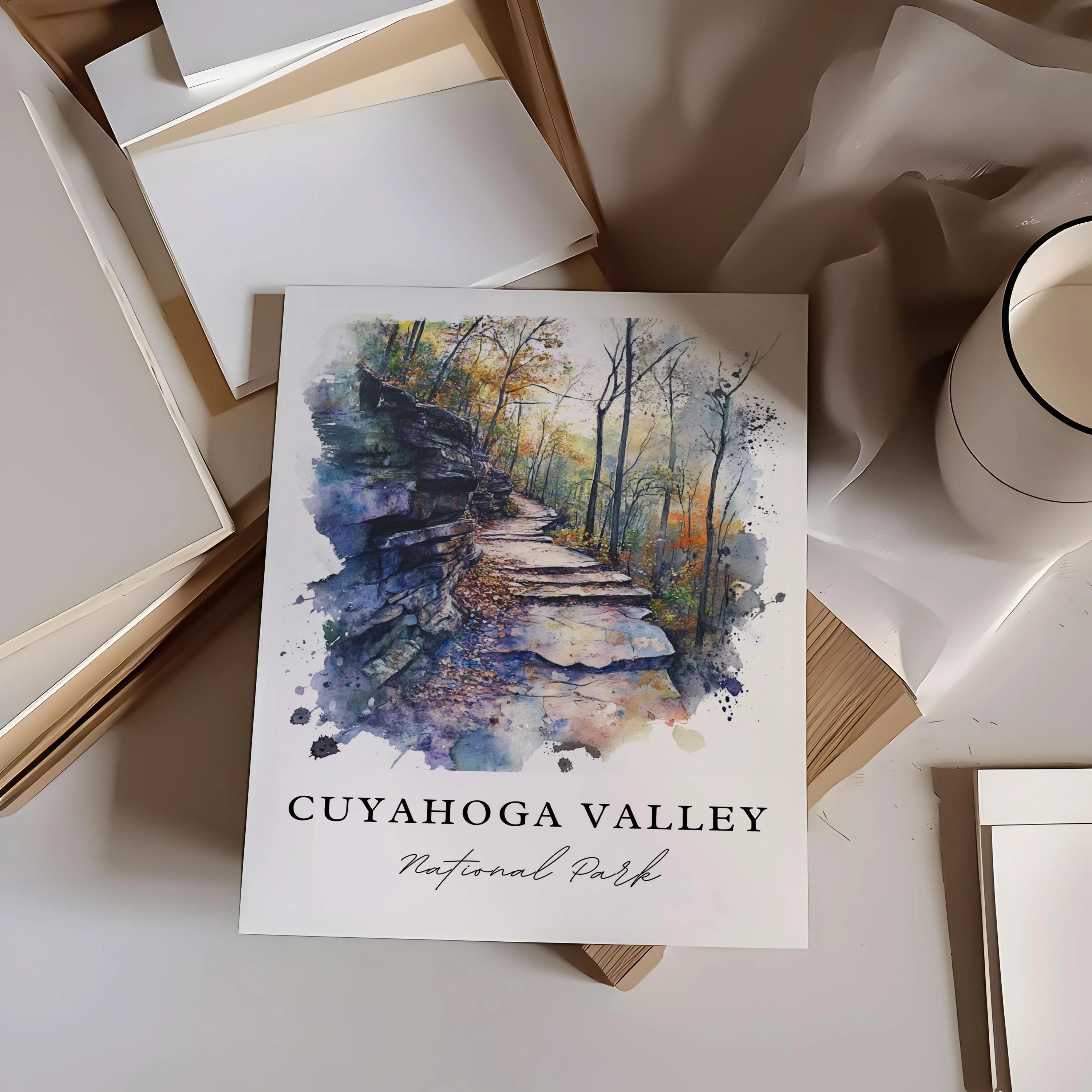 Cuyahoga Valley, Ohio, Ohio – Watercolor Art Print - Image 2