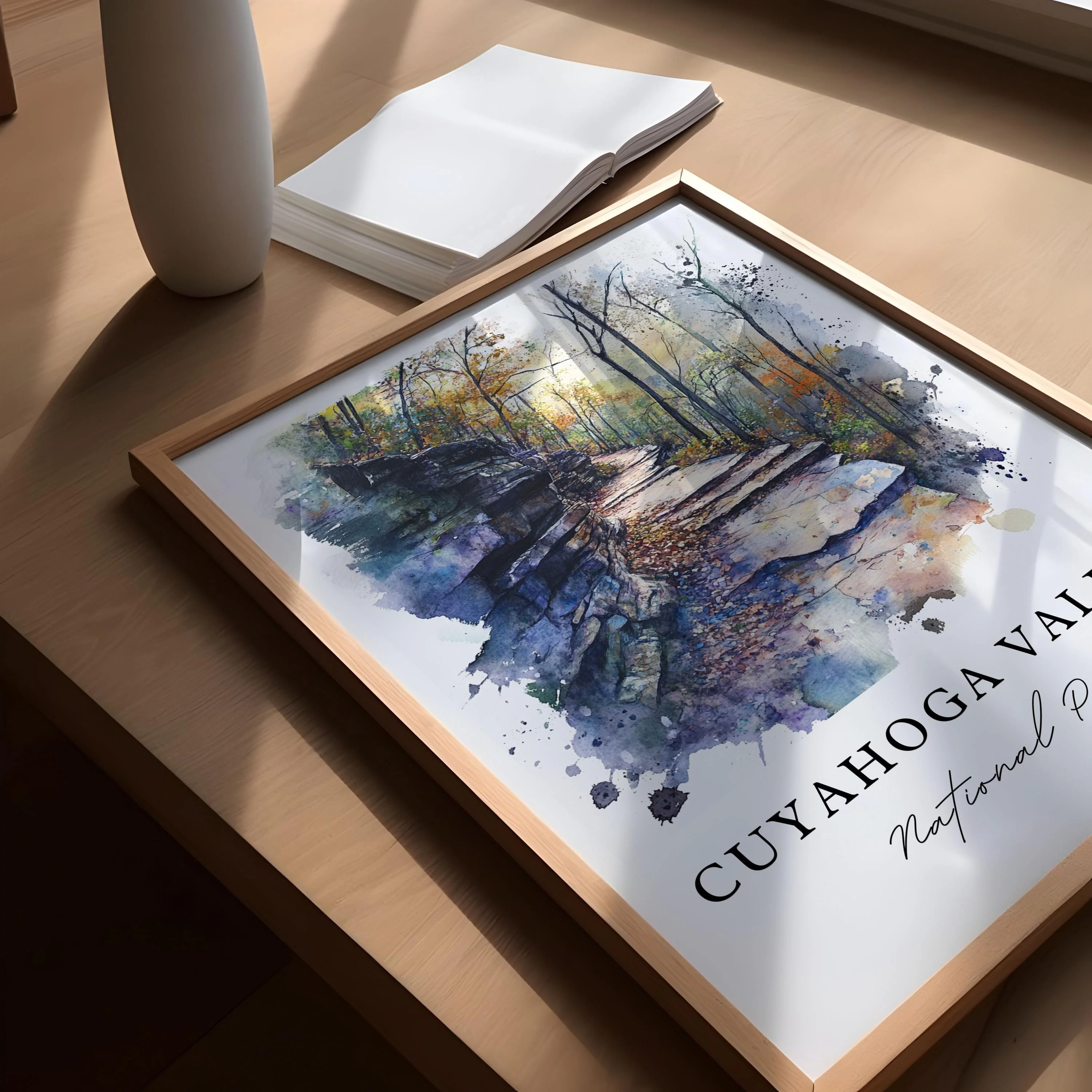 Cuyahoga Valley, Ohio, Ohio – Watercolor Art Print - Image 3