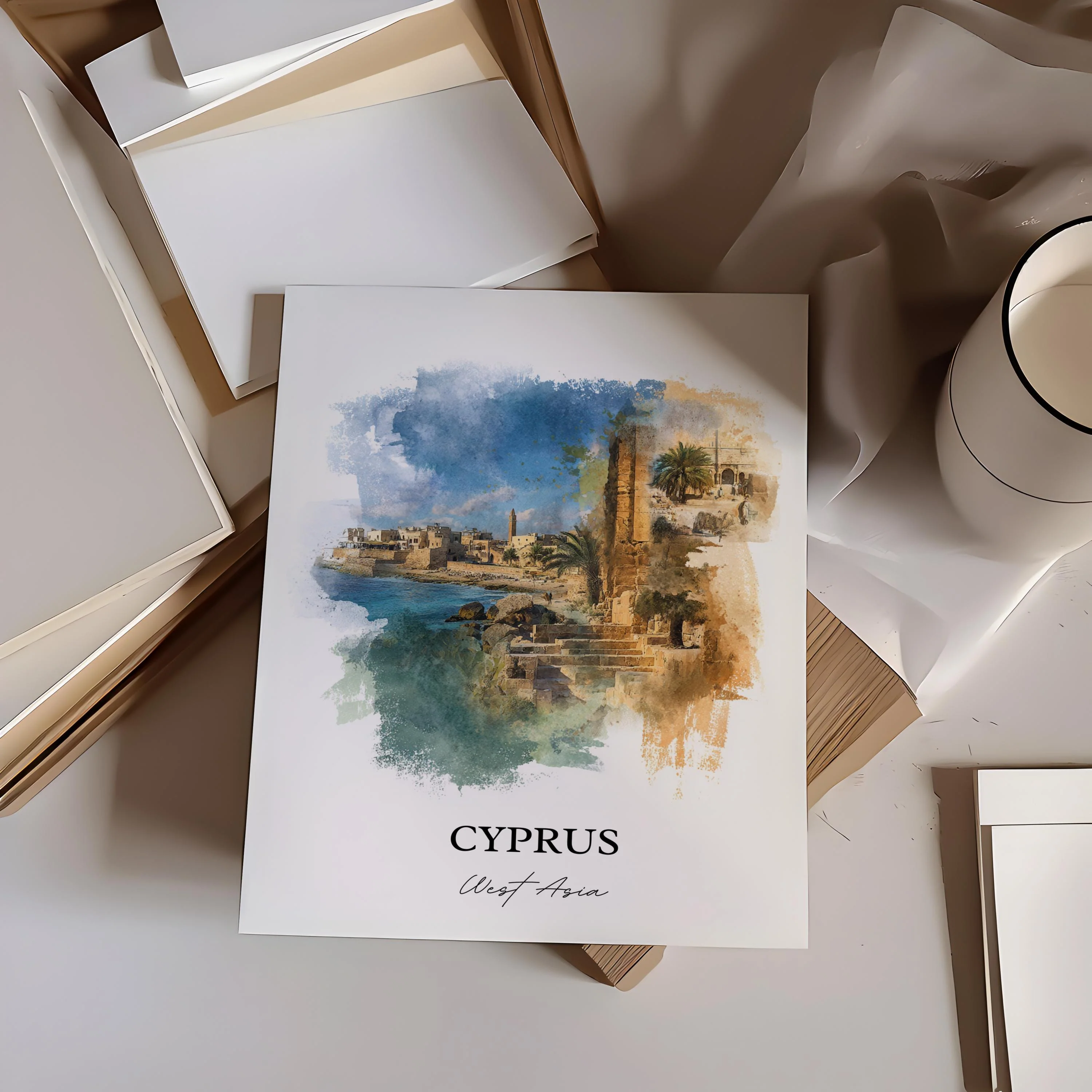 Cyprus, Cyprus – Watercolor Art Print - Image 5
