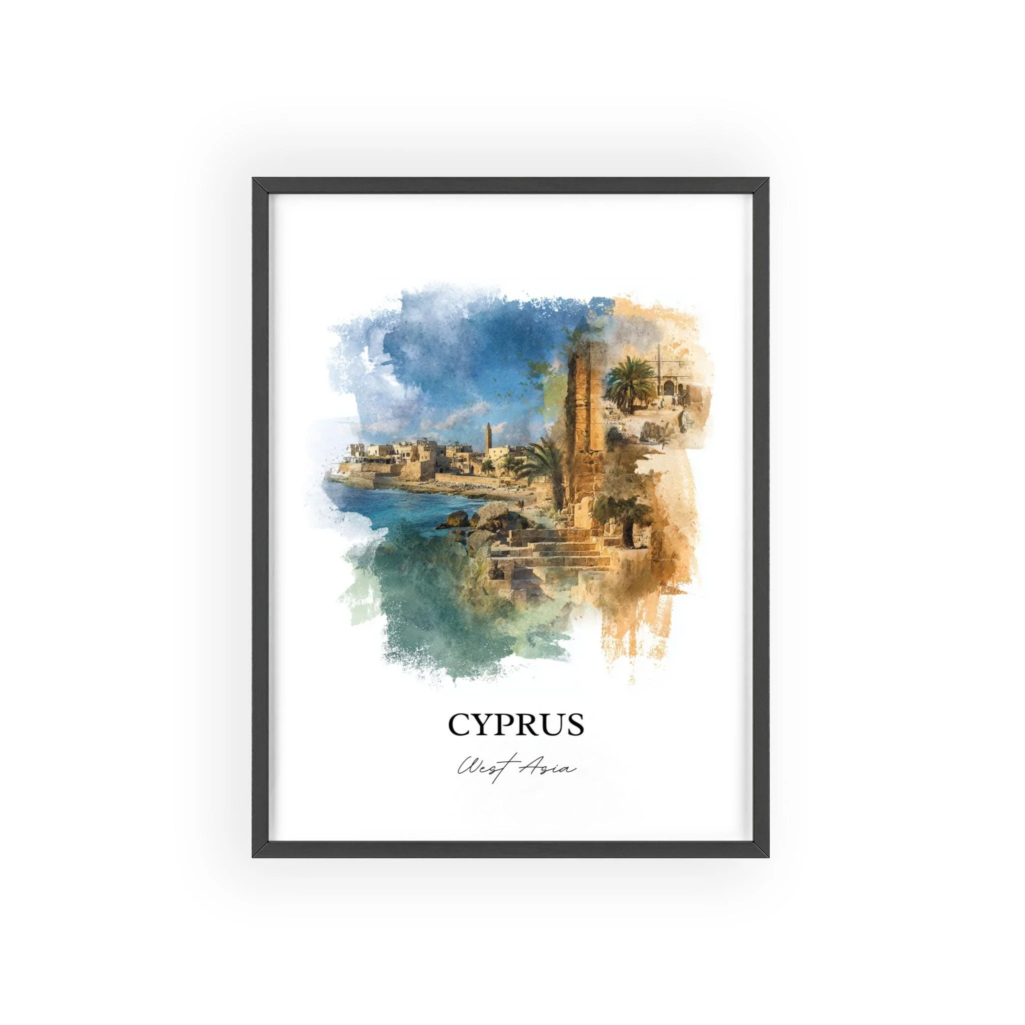 Cyprus, Cyprus – Watercolor Art Print - Image 7