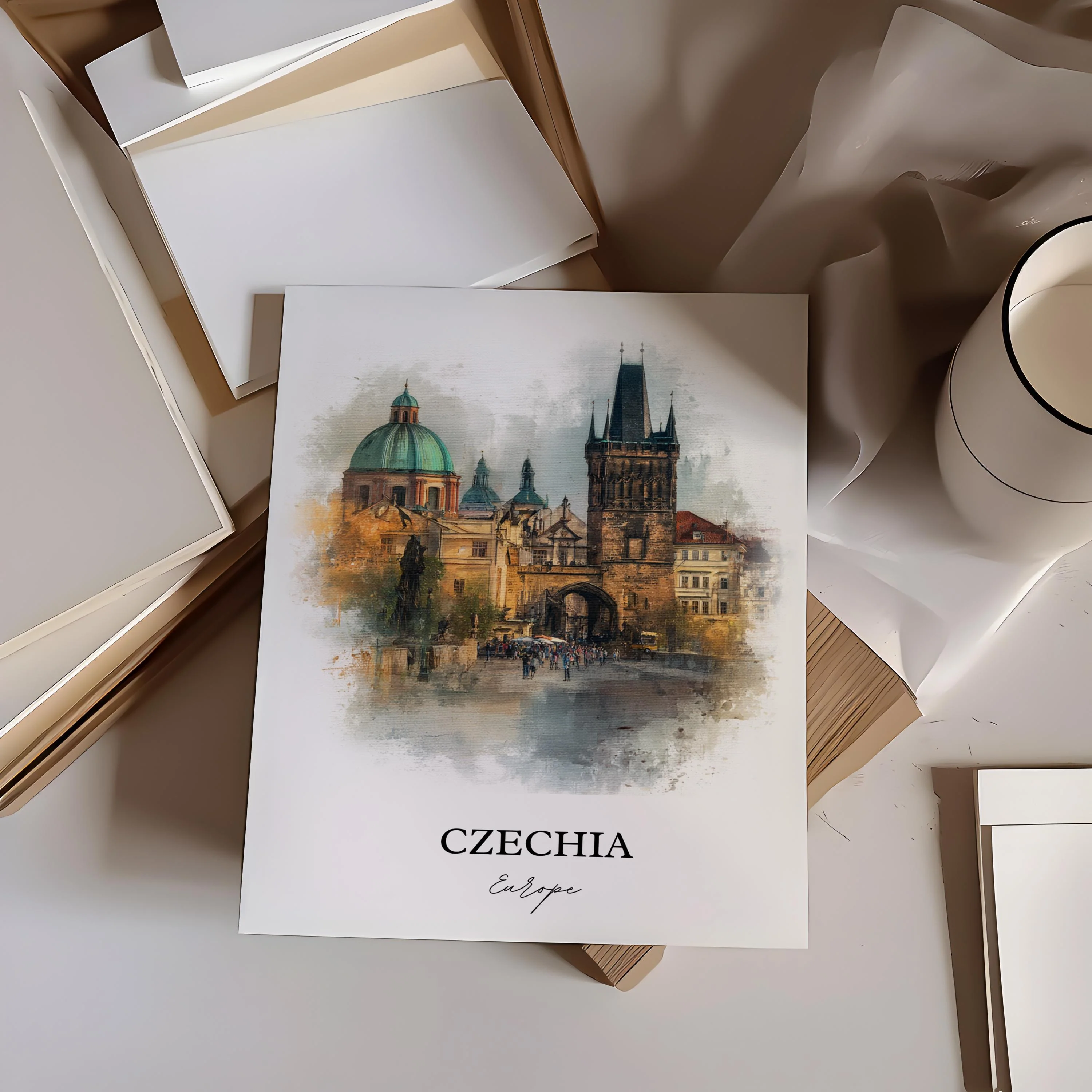 Prague, Czechia – Watercolor Art Print - Image 5