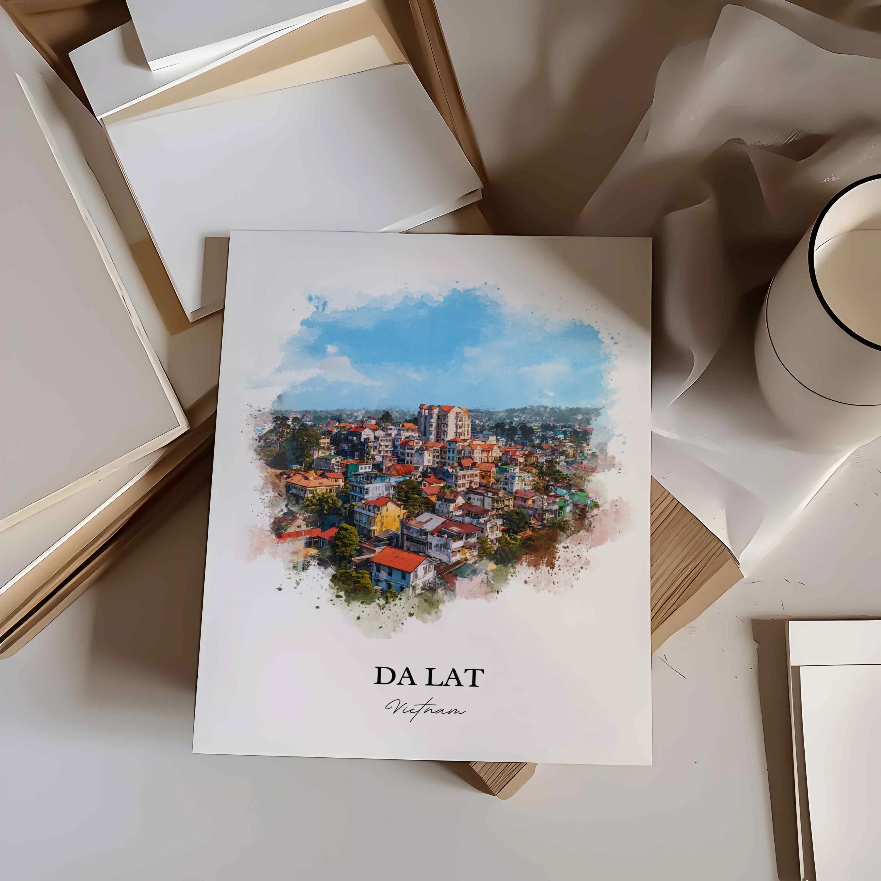 Da Lat, Vietnam – Watercolor Art Print - Image 8