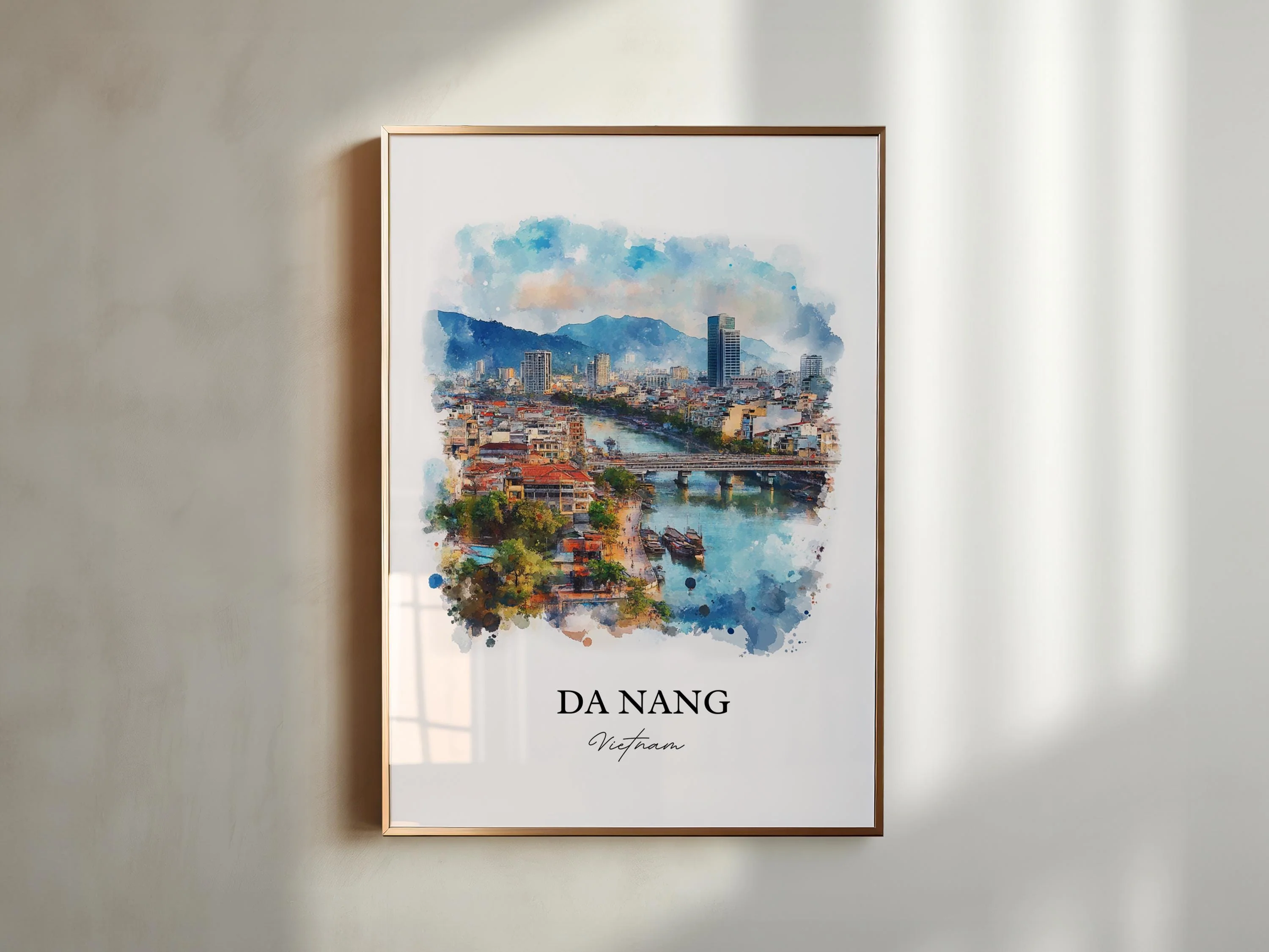 Da Nang, Vietnam – Watercolor Art Print - Image 6