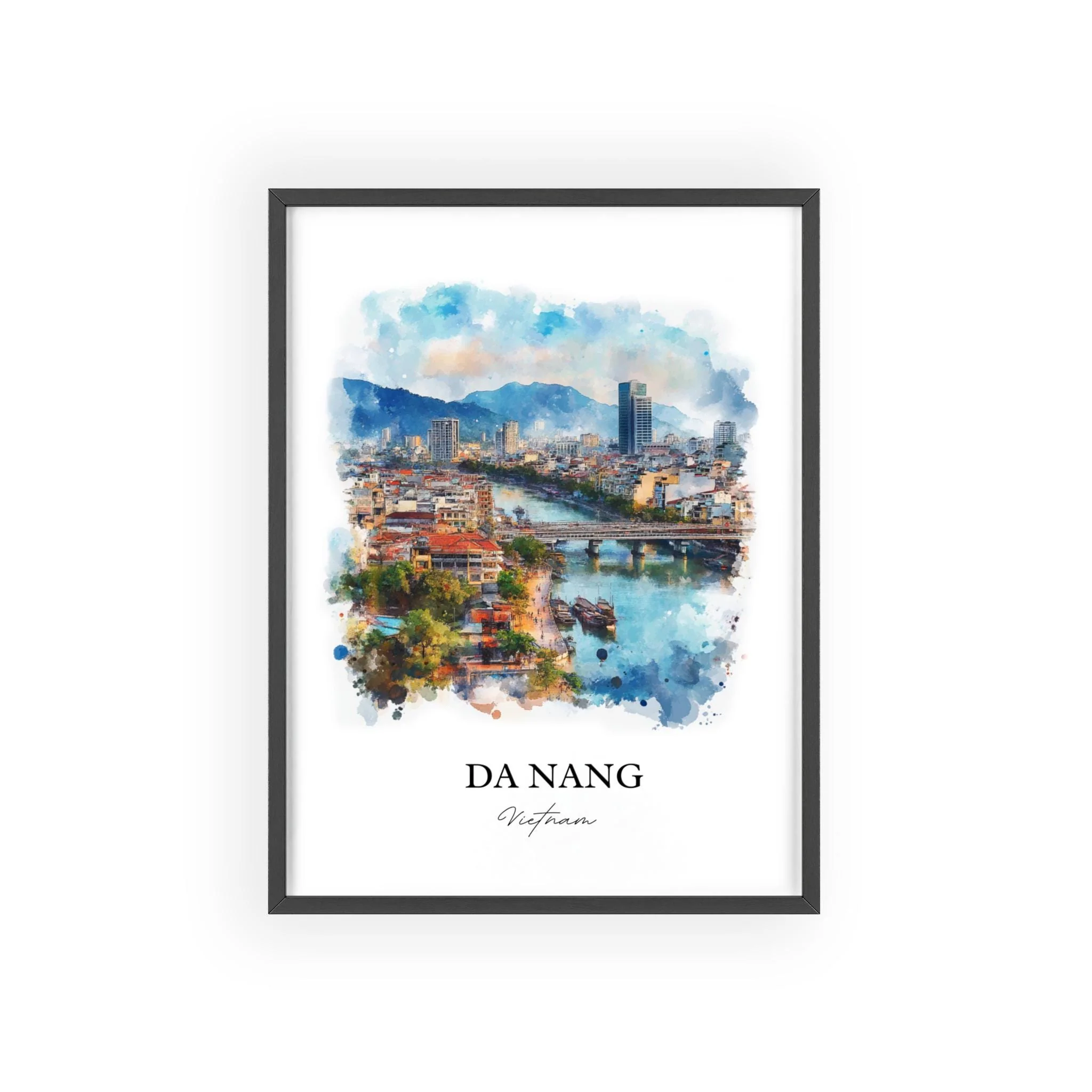 Da Nang, Vietnam – Watercolor Art Print - Image 7