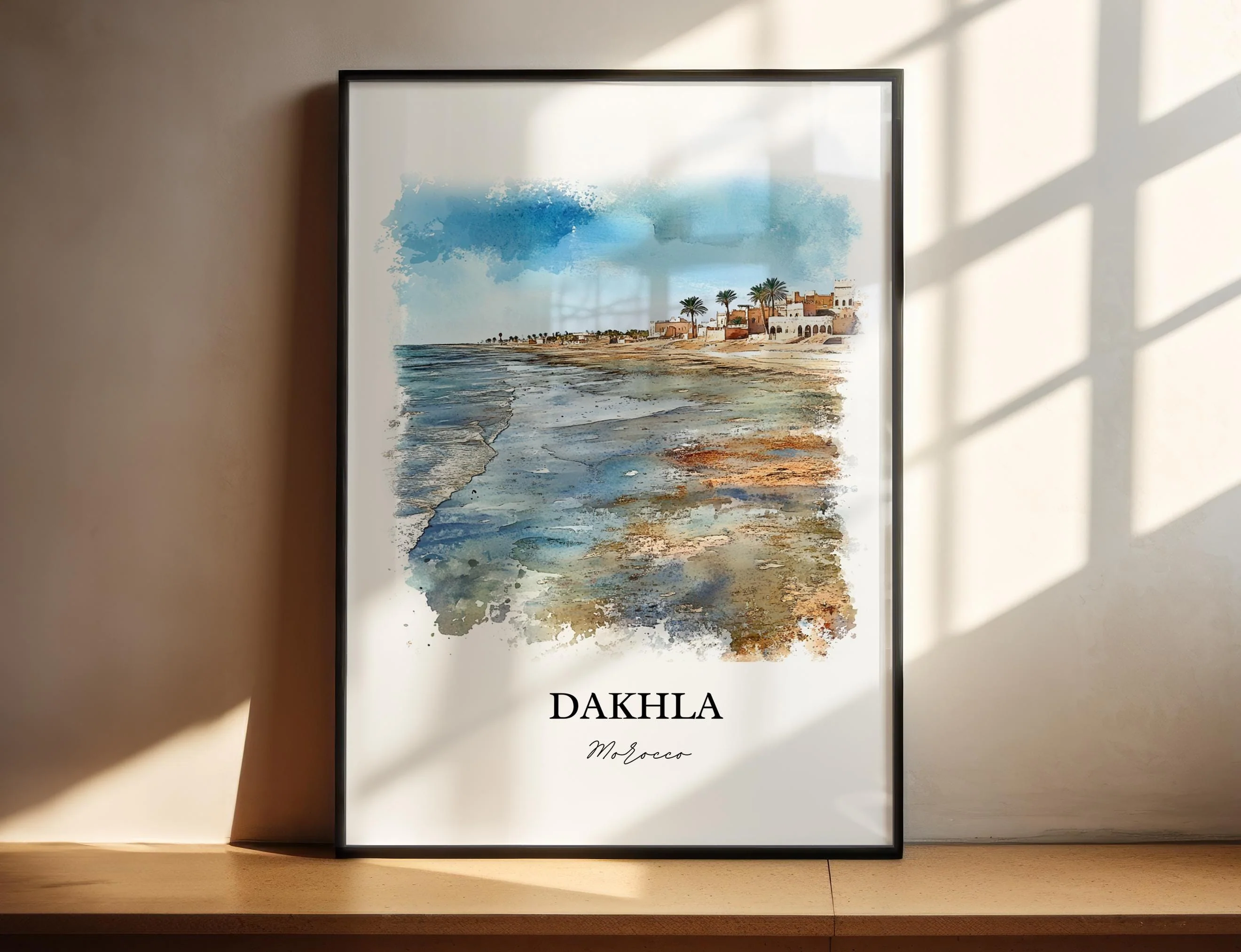 Dakhla, Morocco – Watercolor Art Print