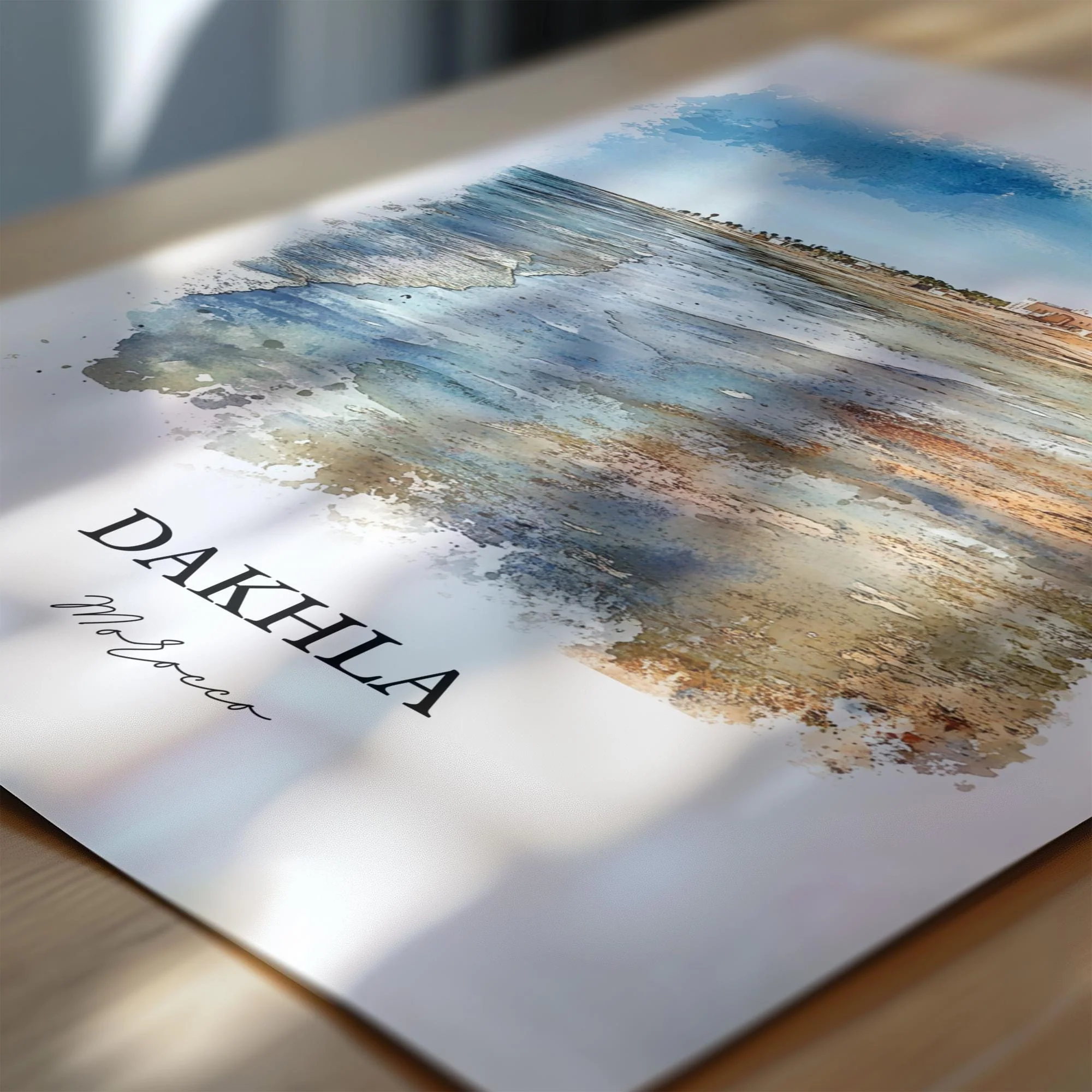 Dakhla, Morocco – Watercolor Art Print - Image 2