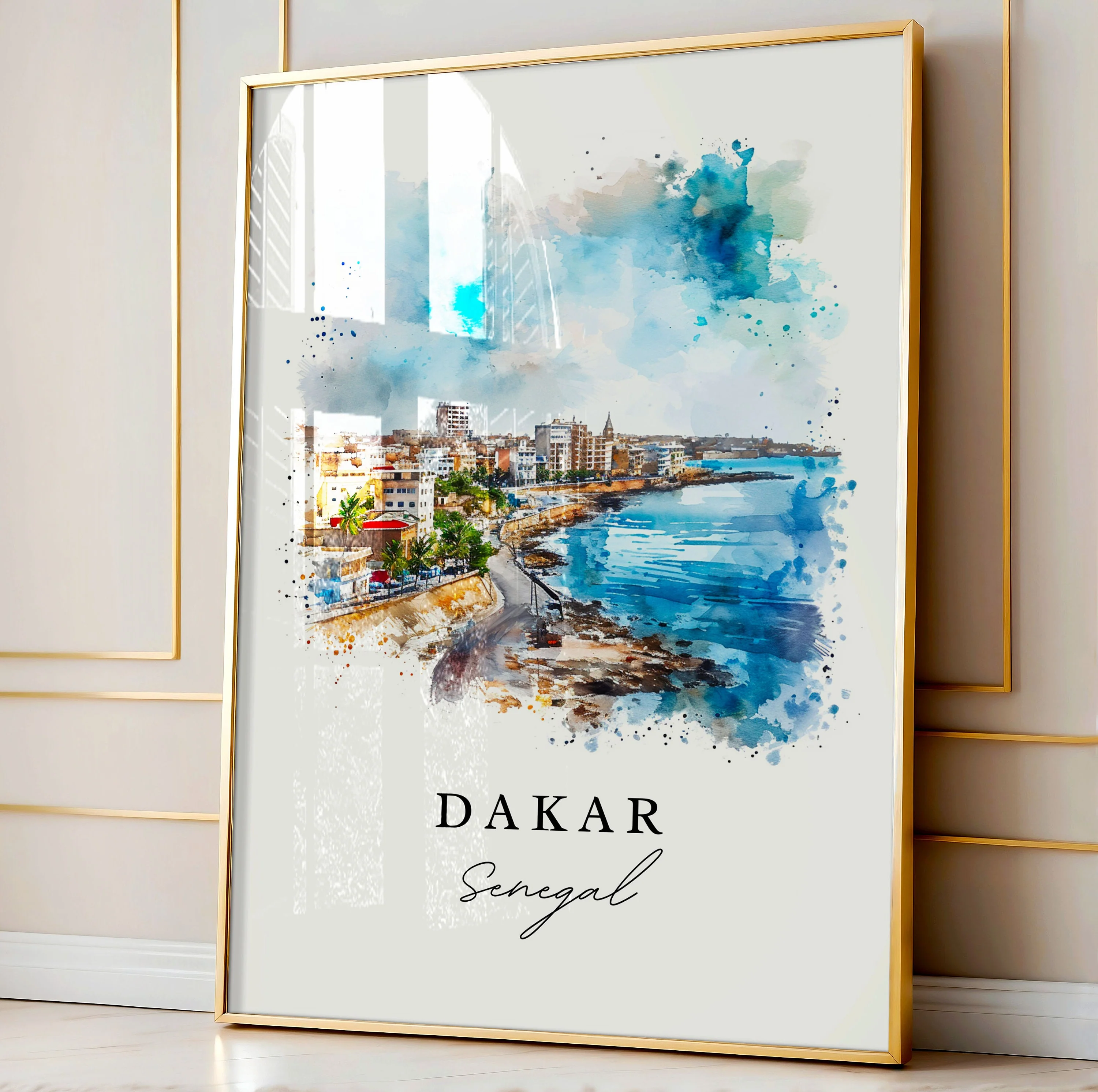 Dakar, Senegal – Watercolor Art Print - Image 4