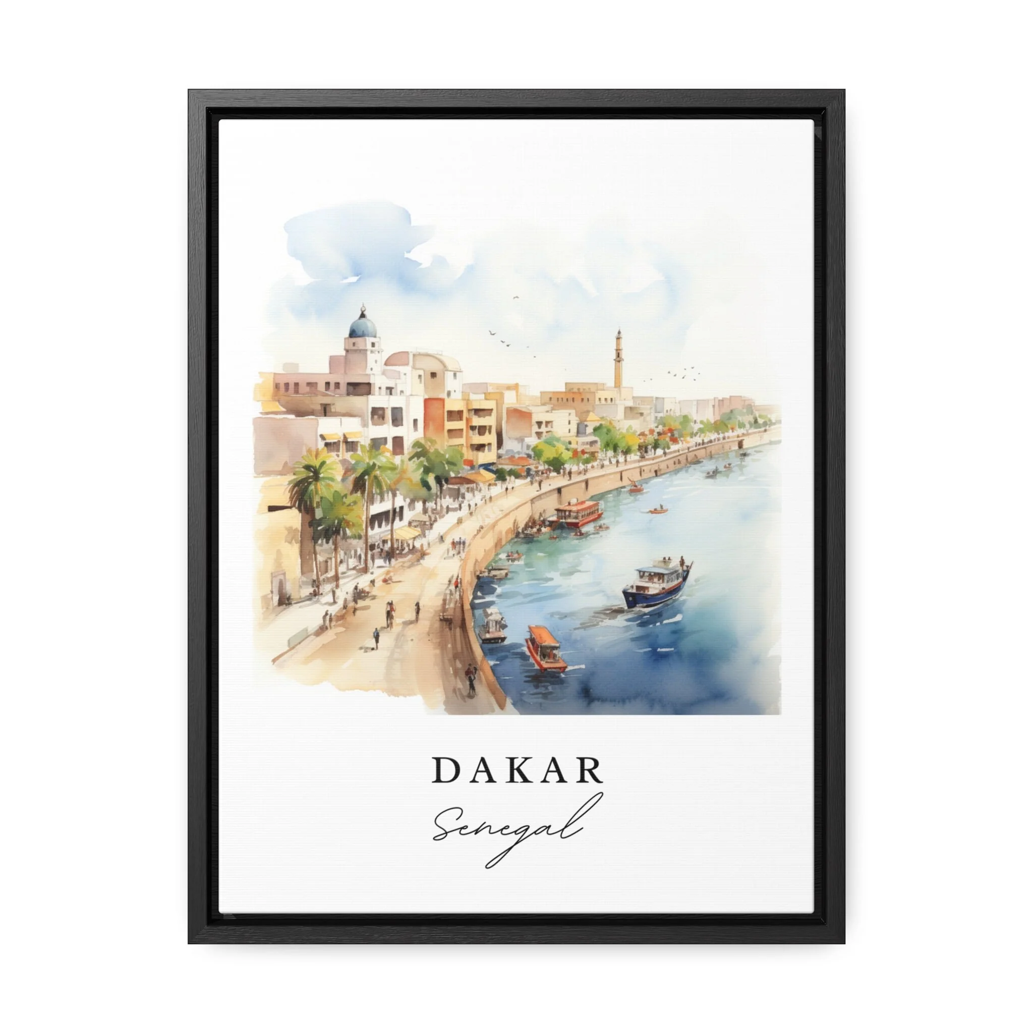 Dakar, Senegal – Watercolor Art Print - Image 2