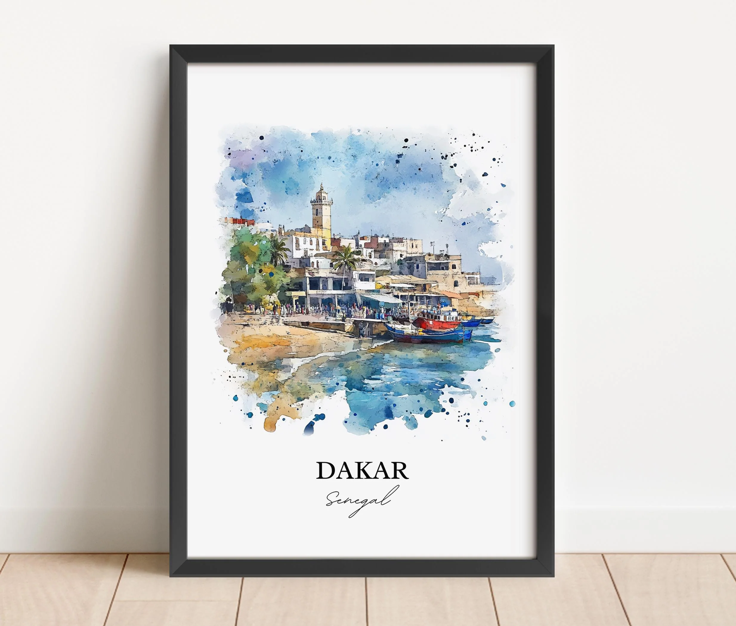 Dakar, Senegal – Watercolor Art Print - Image 3