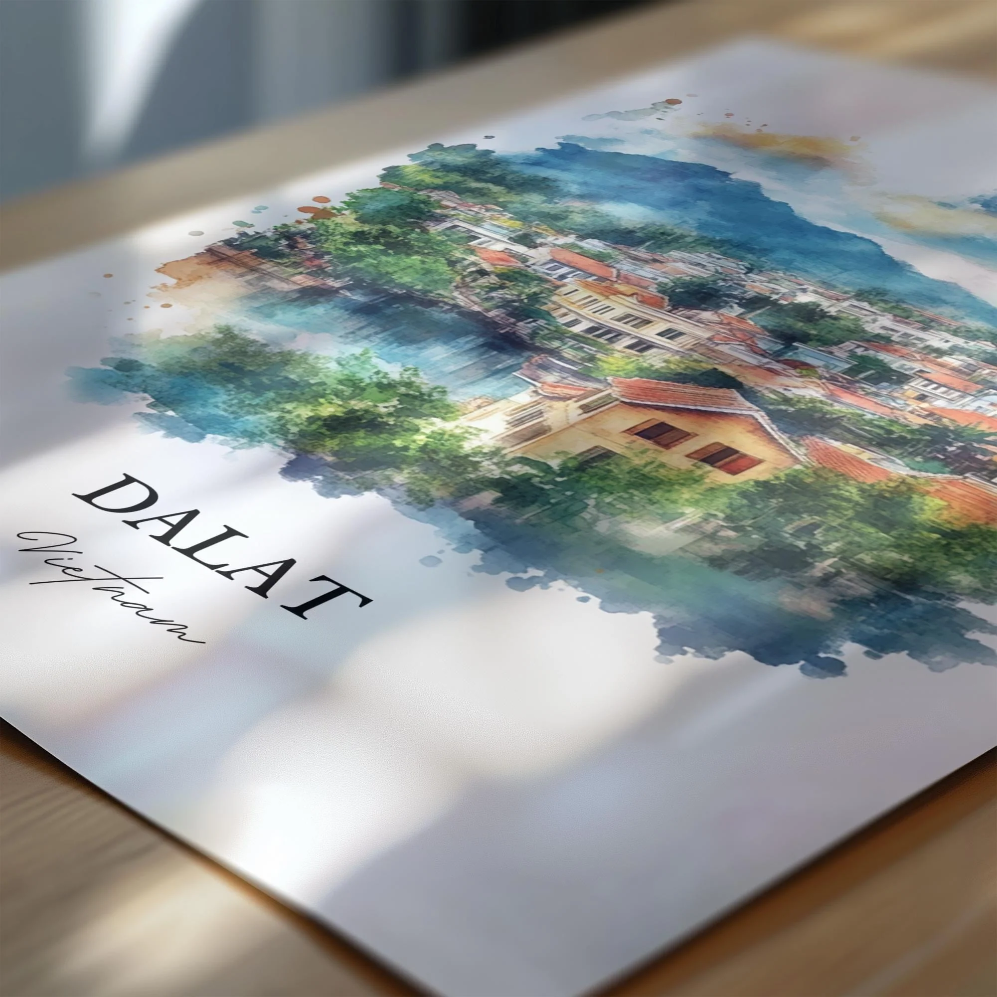 Dalat, Vietnam – Watercolor Art Print - Image 2