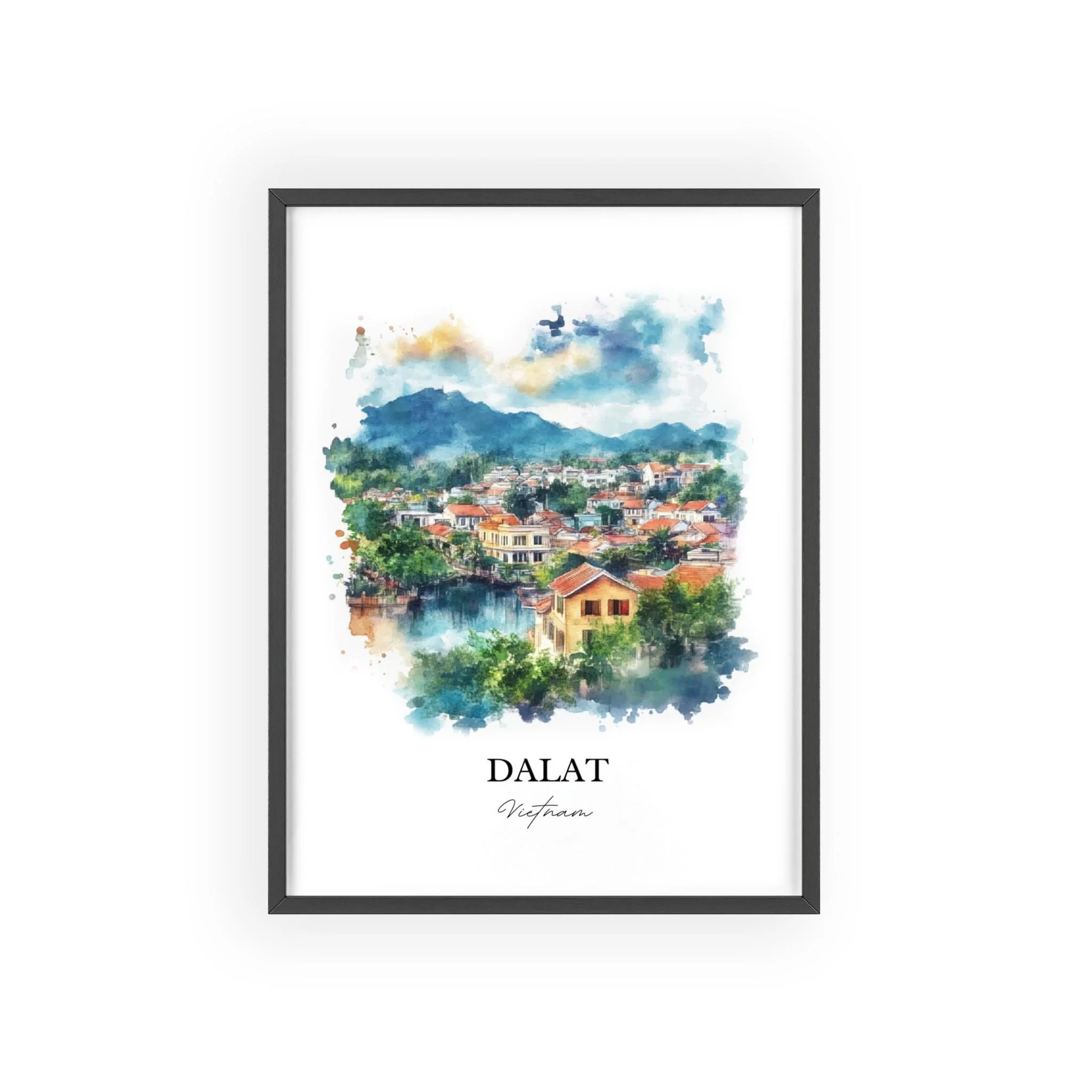 Dalat, Vietnam – Watercolor Art Print - Image 7