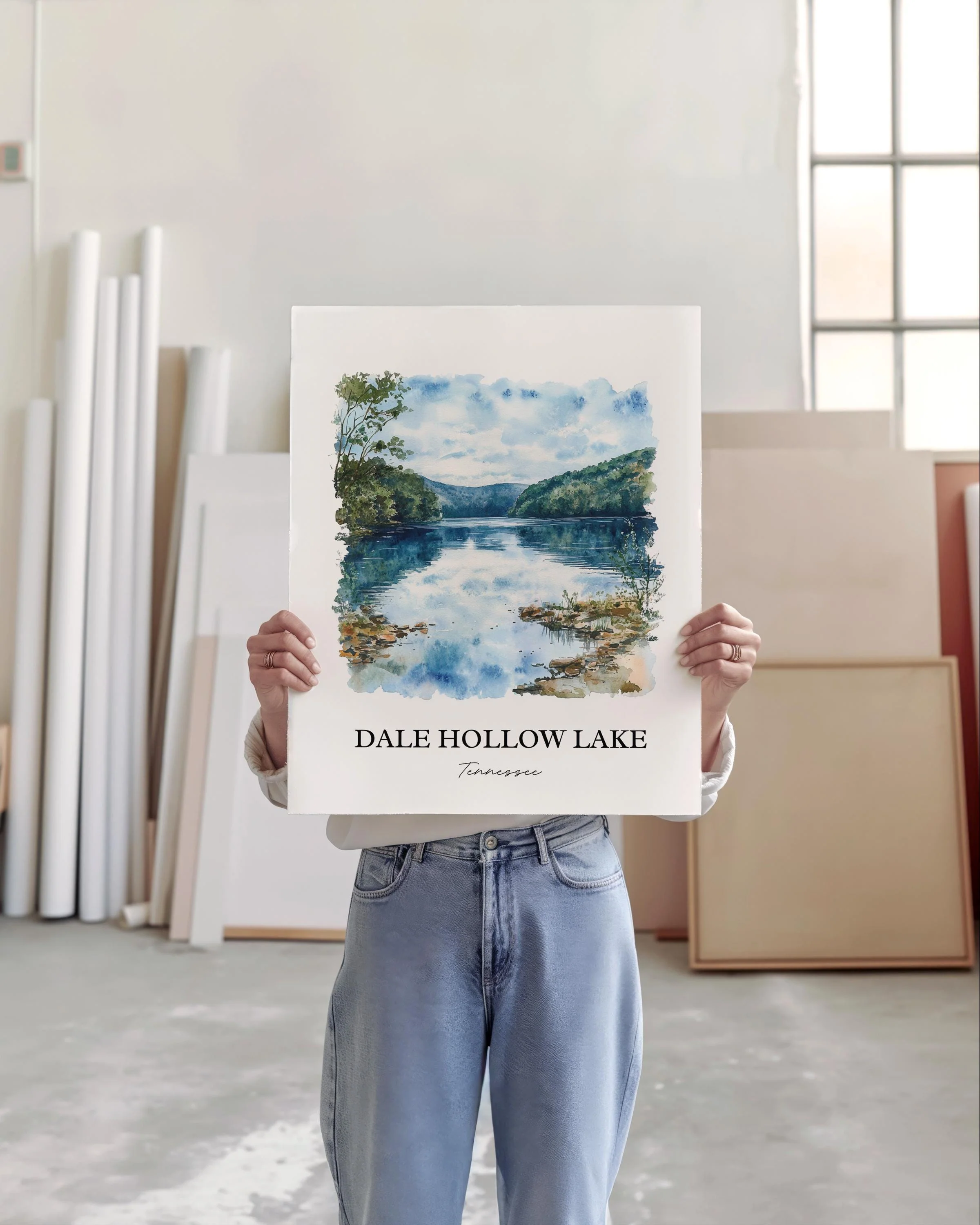 Dale Hollow Lake, USA – Watercolor Art Print - Image 4