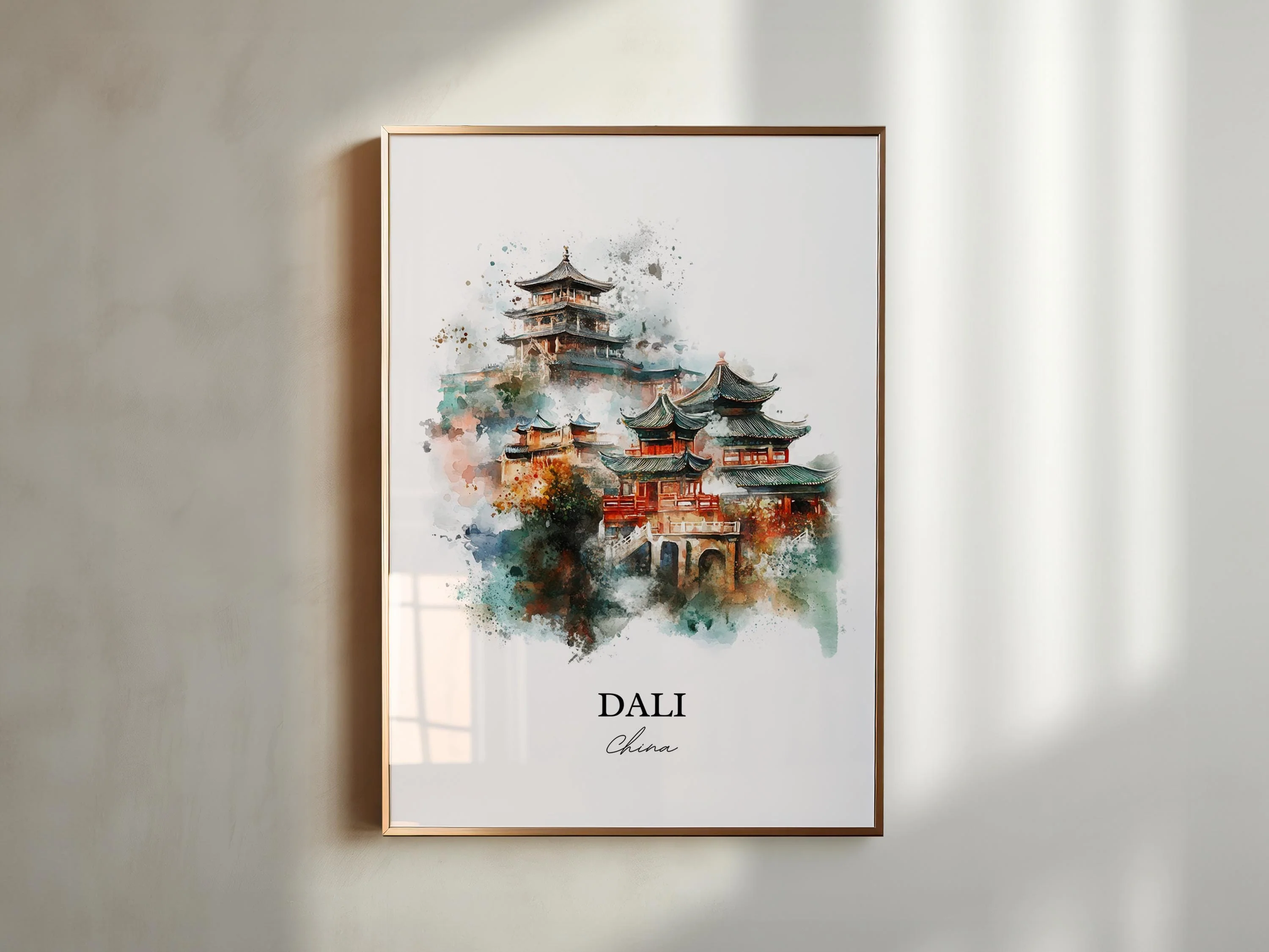 Dali, China – Watercolor Art Print - Image 3