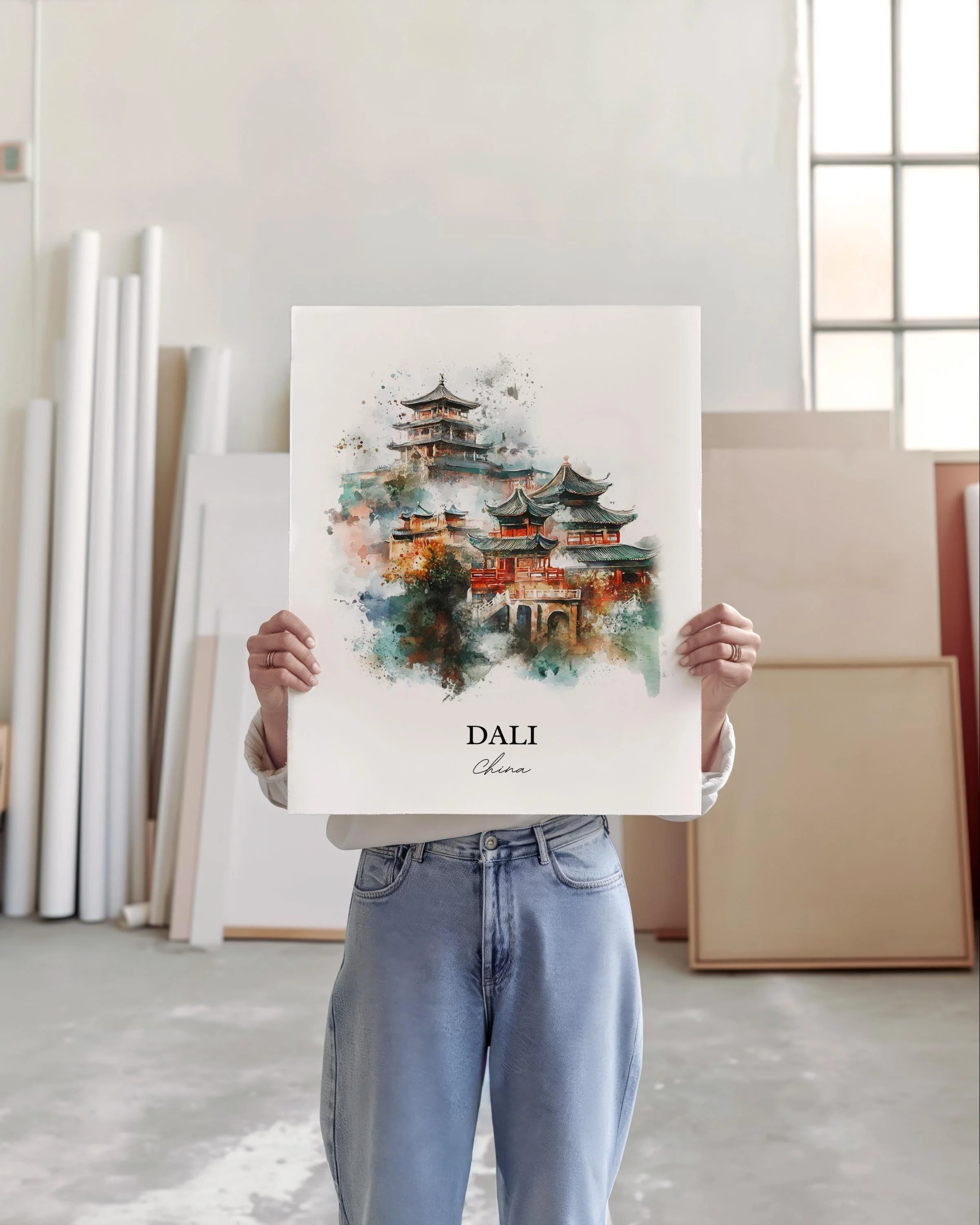 Dali, China – Watercolor Art Print - Image 4