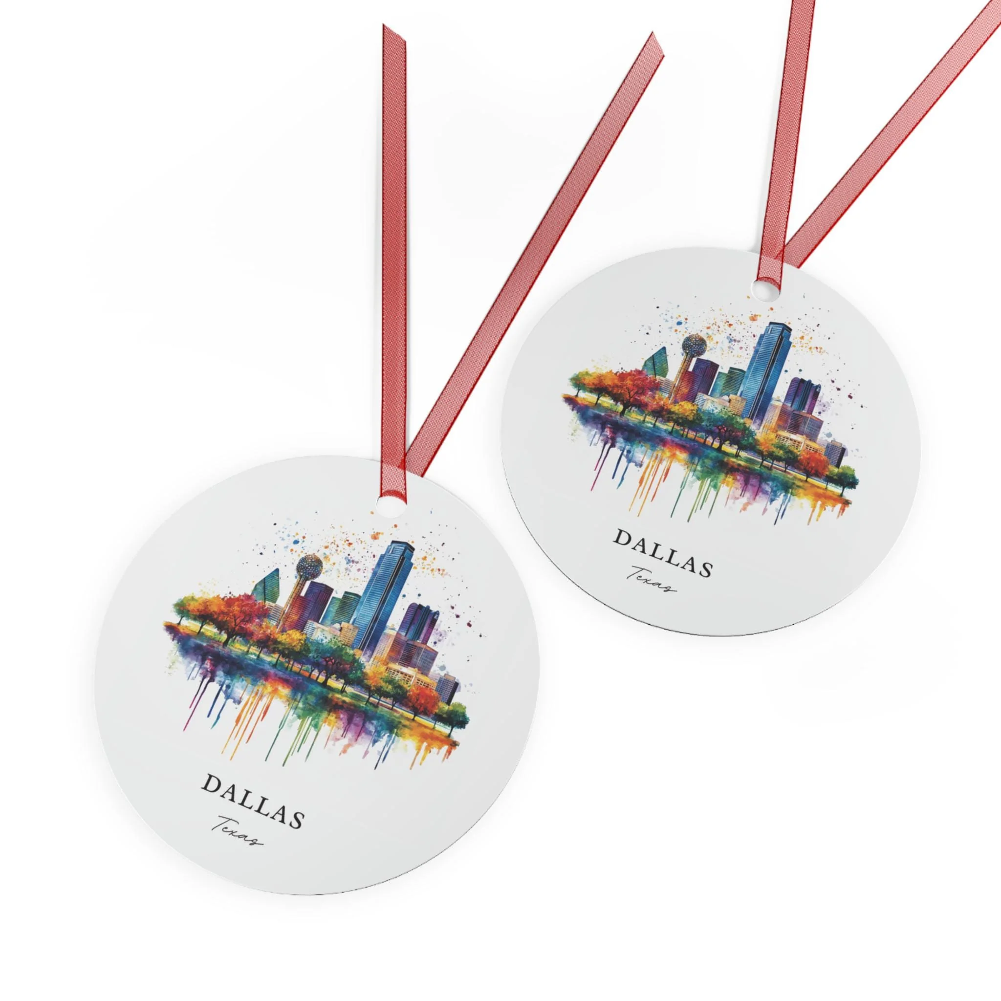 Dallas TX Ornament: Unique Dallas Souvenir, Dallas Xmas Decor, and Authentic Dallas Cityscape Gift (1pc, 3pcs, 5pcs, 10pcs) - Image 2
