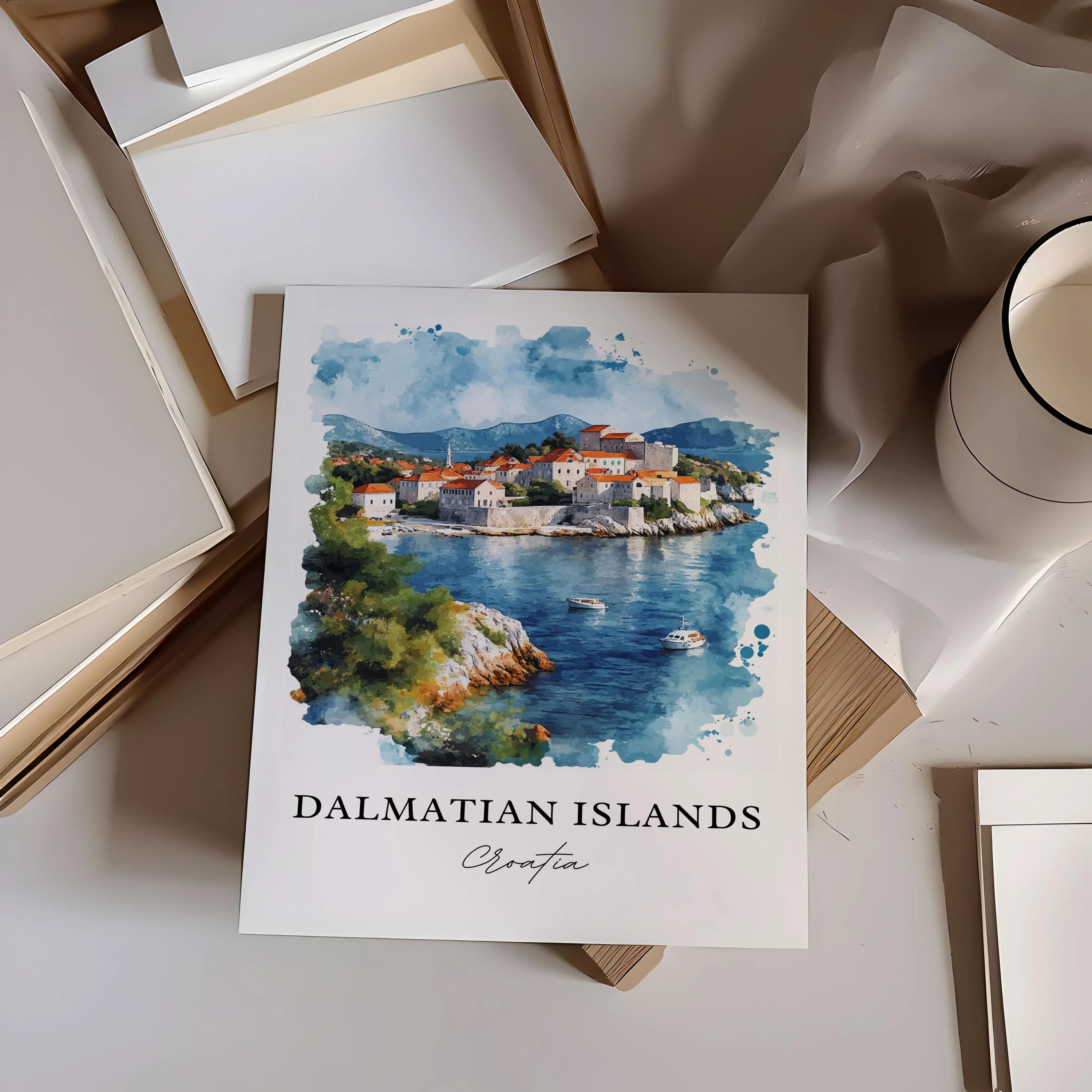 Dalmatian Islands, Croatia – Watercolor Art Print - Image 4