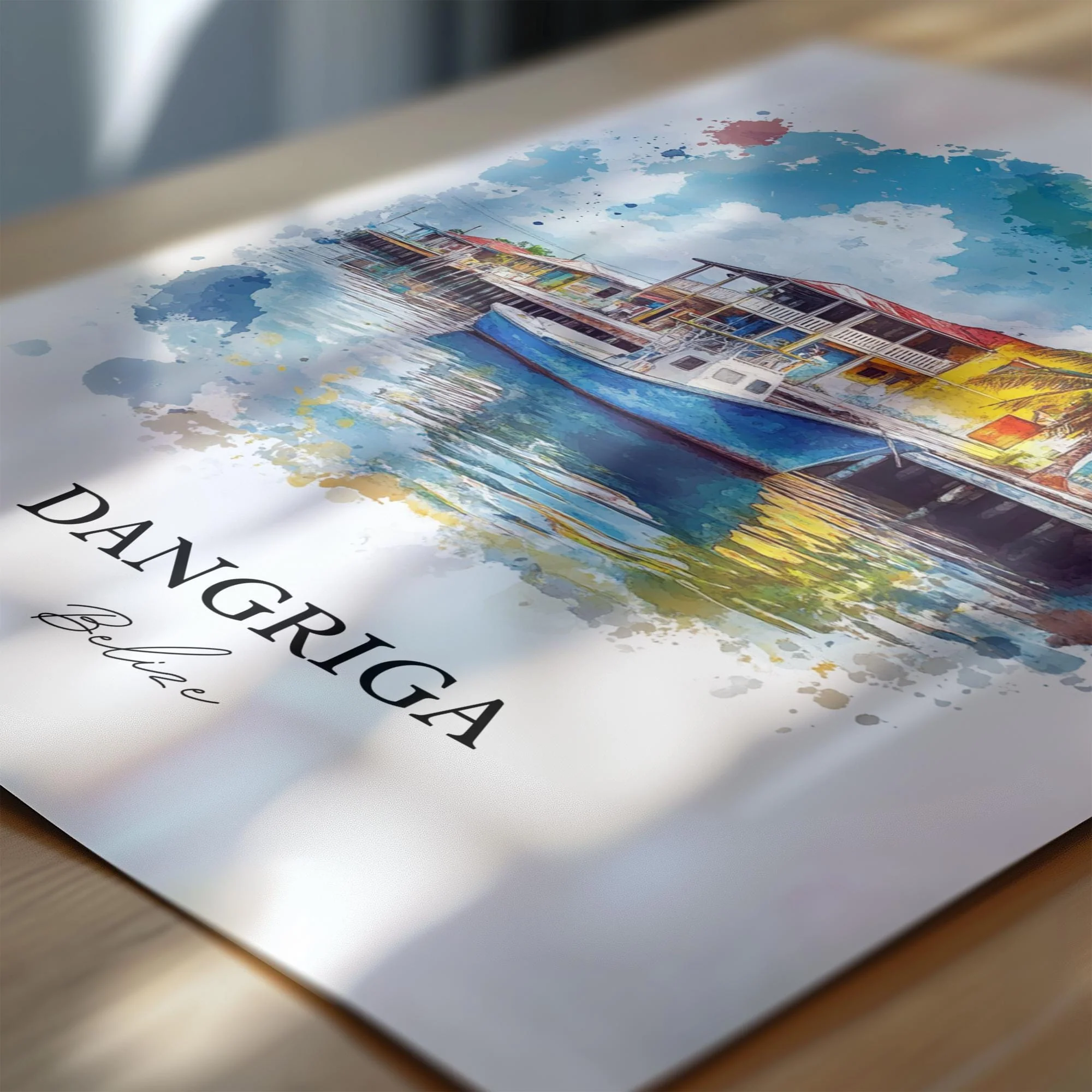 Dangriga, Belize – Watercolor Art Print - Image 2
