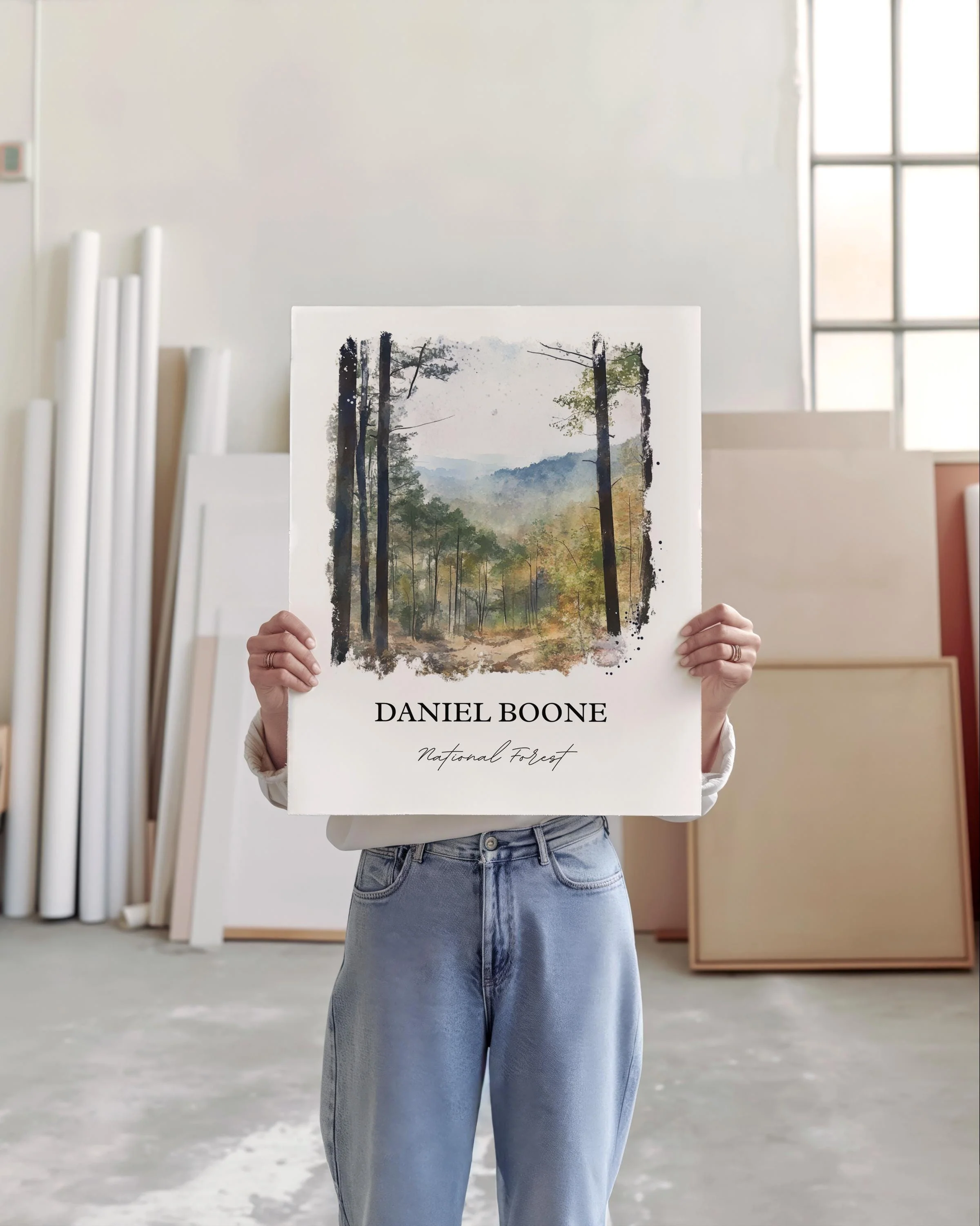 Daniel Boone National Forest, Kentucky – Watercolor Art Print - Image 10