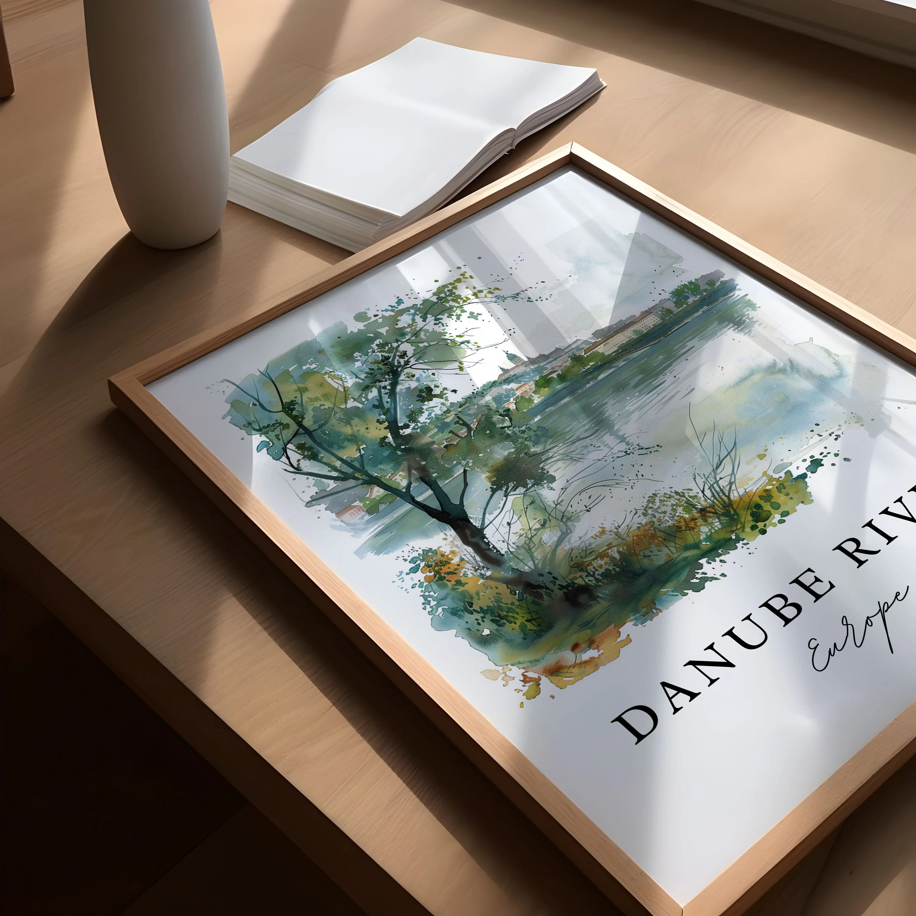 Danube River, Europe – Watercolor Art Print - Image 3