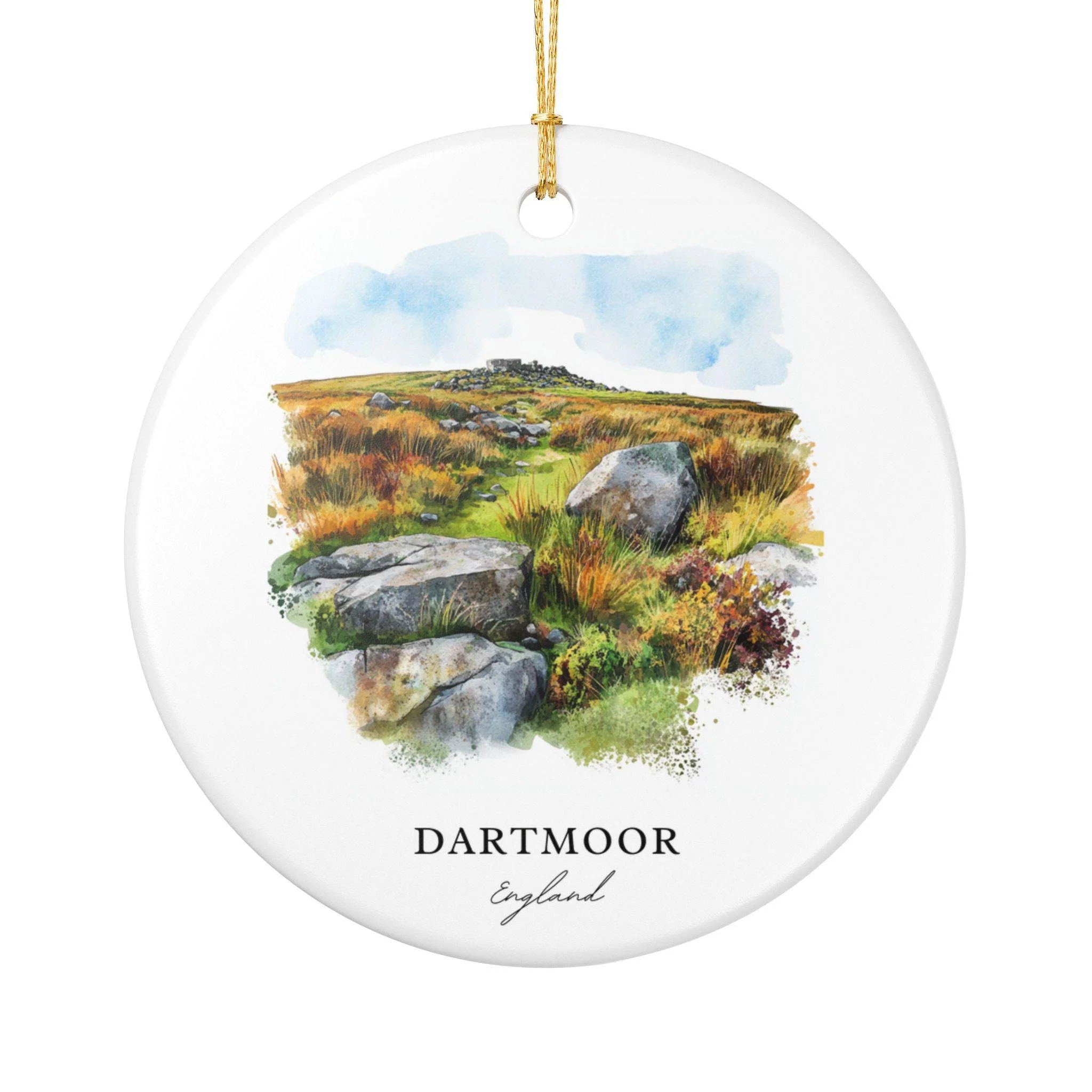 Dartmoor England Ornament: Unique Dartmoor Souvenir, Dartmoor Xmas Decor, and Authentic Dartmoor England Gift