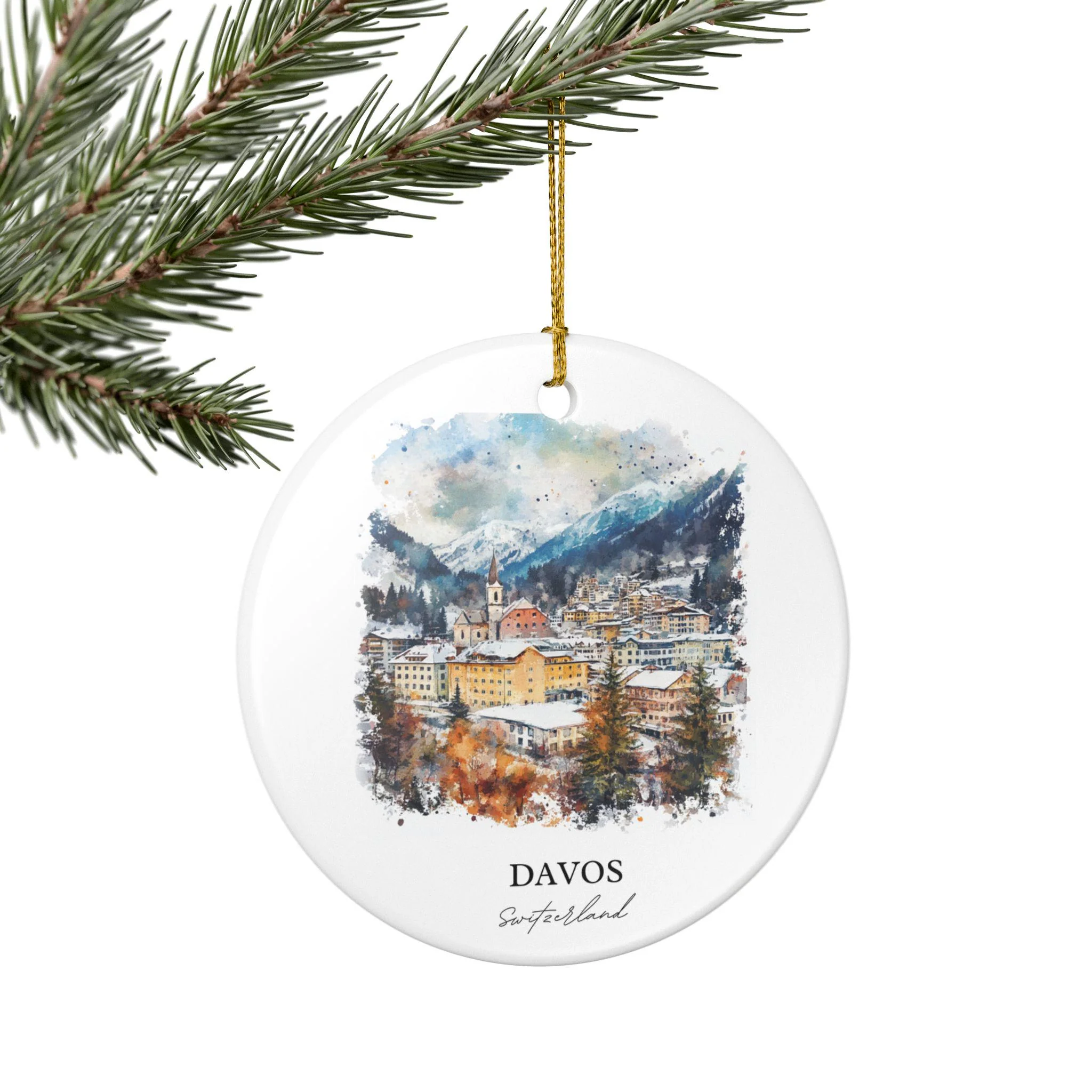 Davos Switzerland Ornament: Unique Davos Souvenir, Davos Xmas Decor, and Authentic Davos Switzerland Gift - Image 3