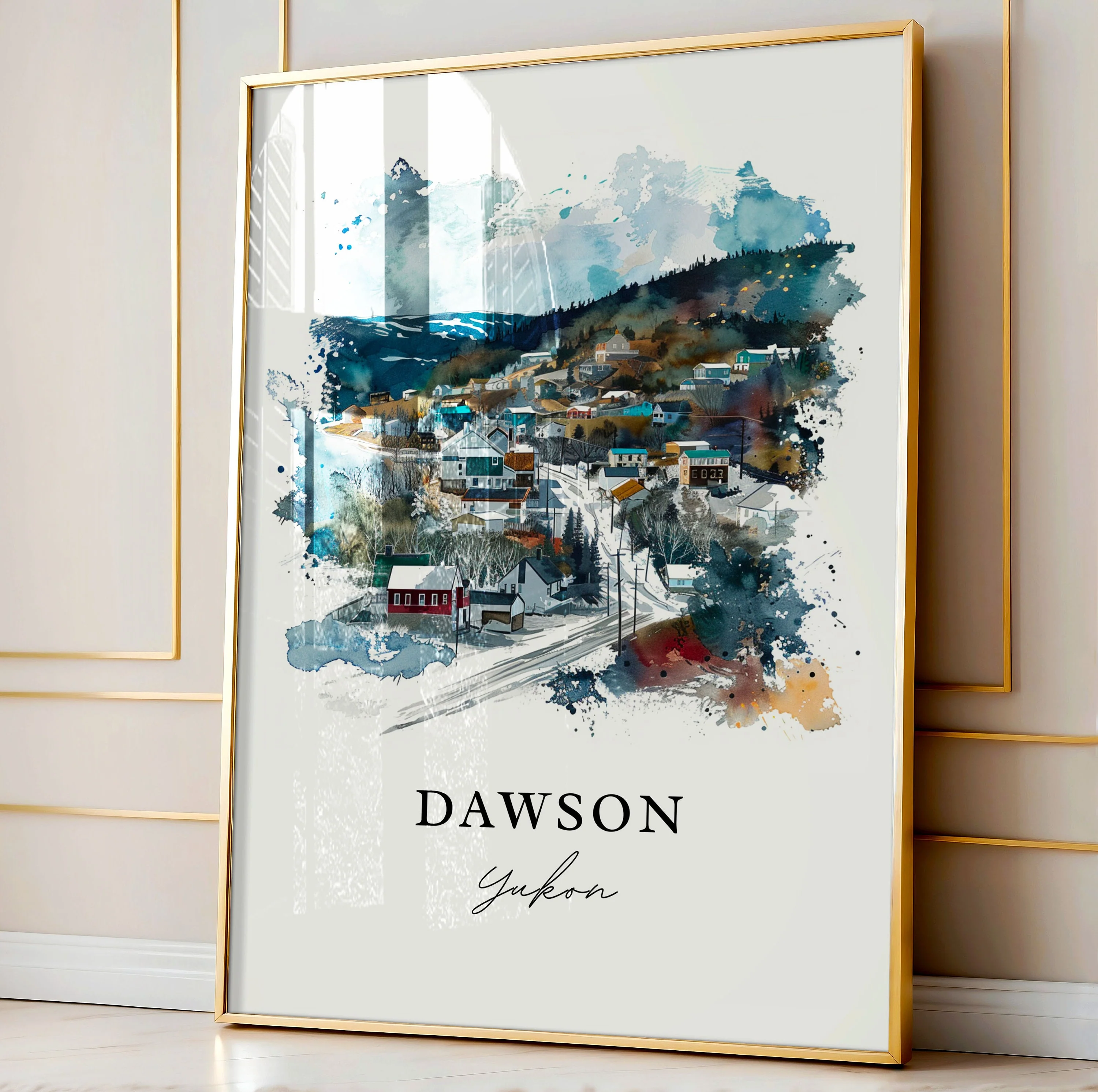 Dawson, Canada – Watercolor Art Print - Image 5