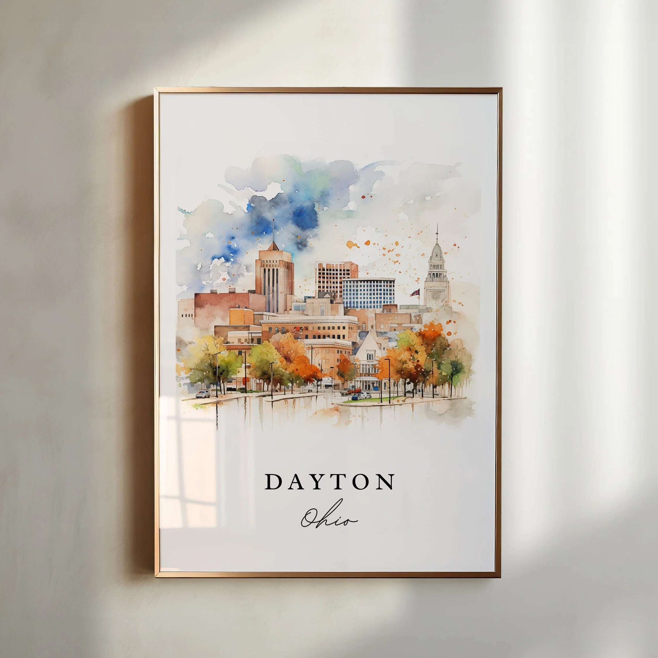 Dayton, Ohio – Watercolor Art Print