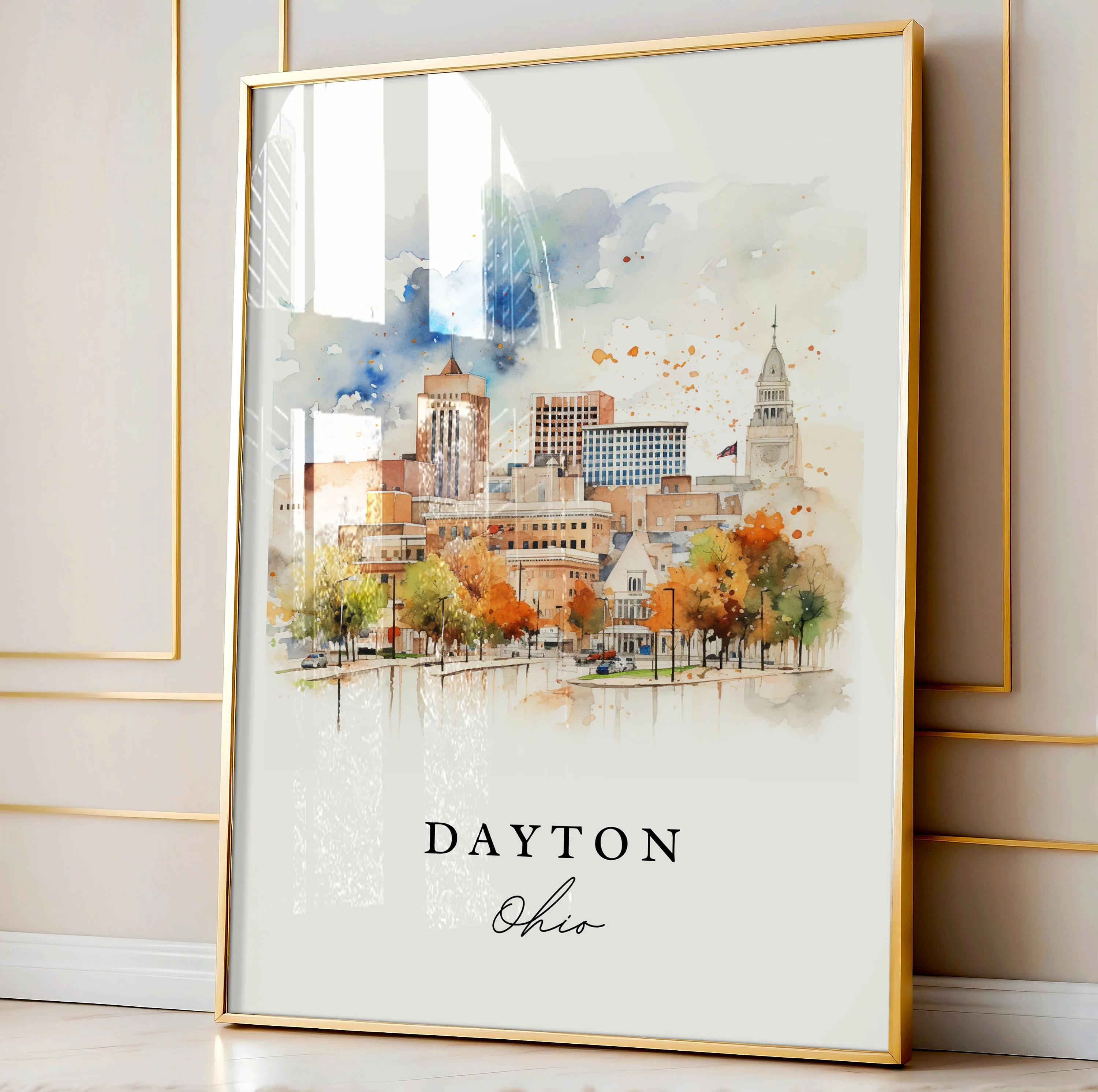 Dayton, Ohio – Watercolor Art Print - Image 2