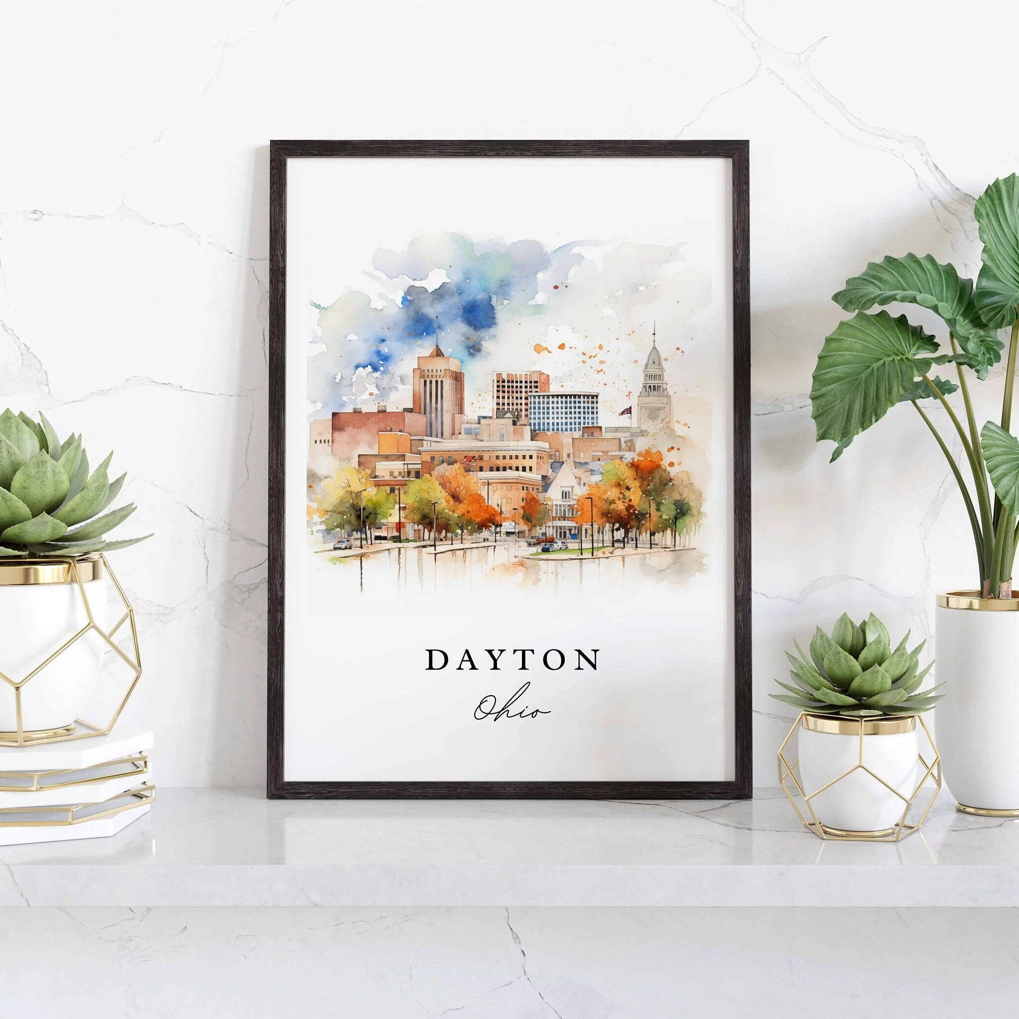 Dayton, Ohio – Watercolor Art Print - Image 6