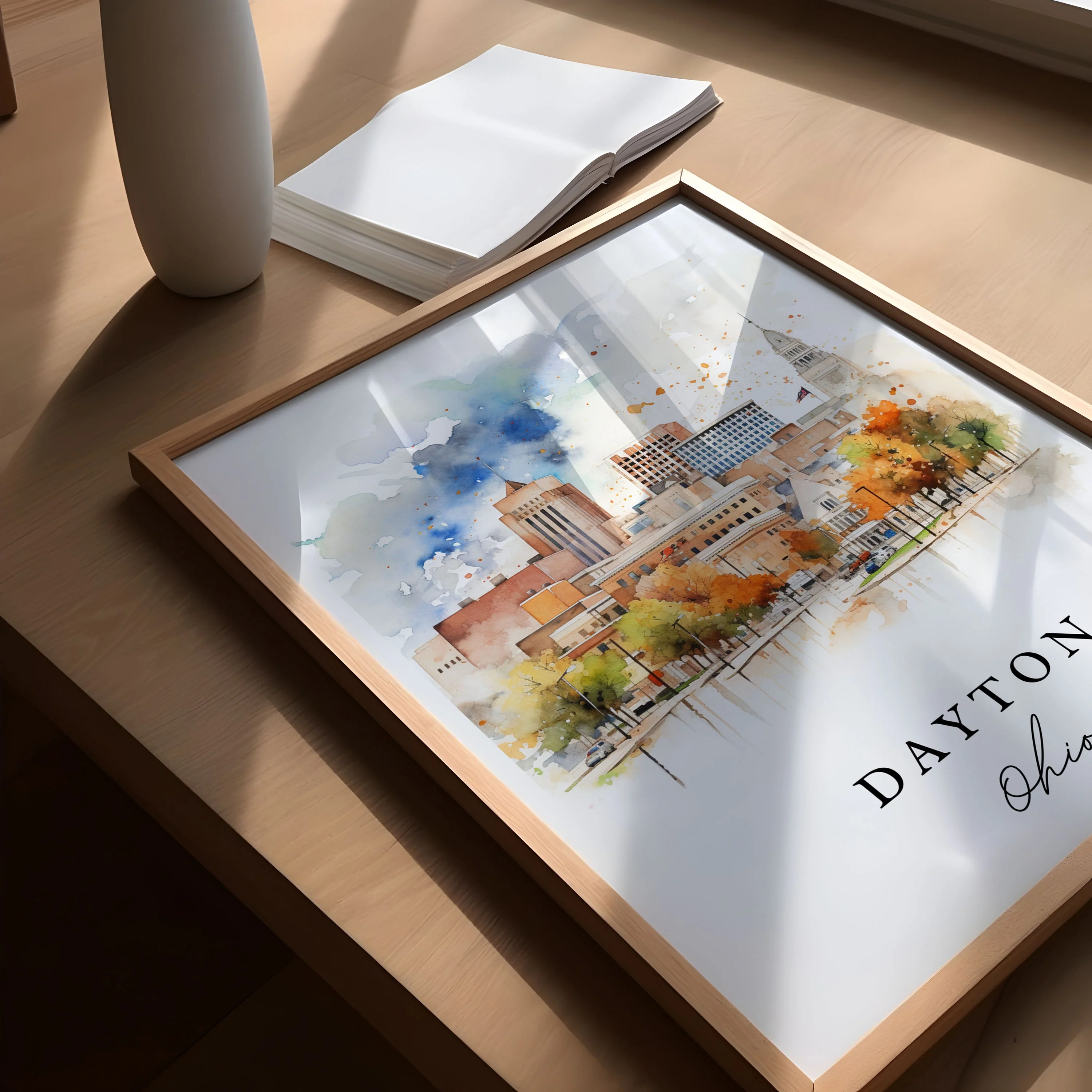 Dayton, Ohio – Watercolor Art Print - Image 7