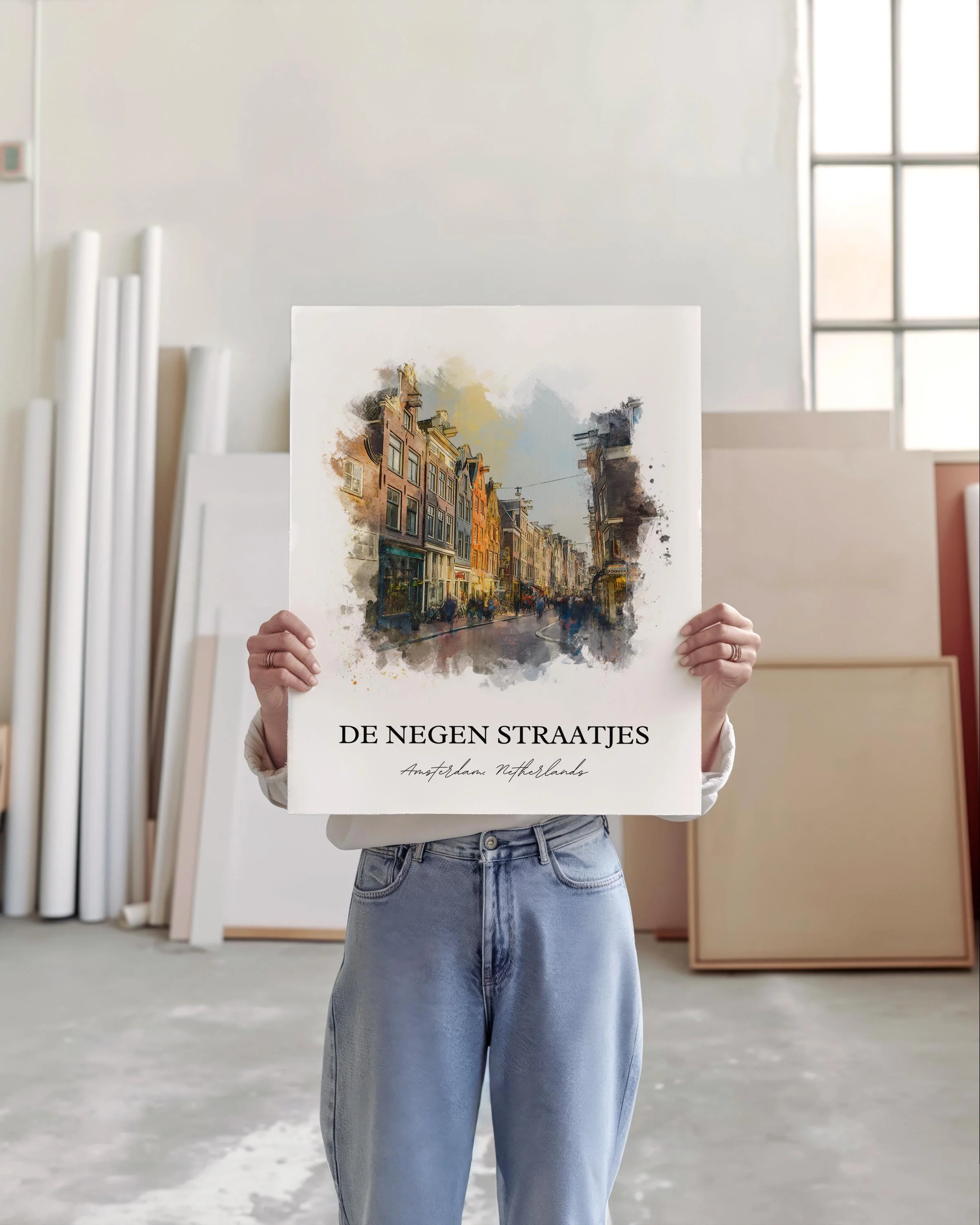 De Negen Straatjes, Netherlands – Watercolor Art Print - Image 6