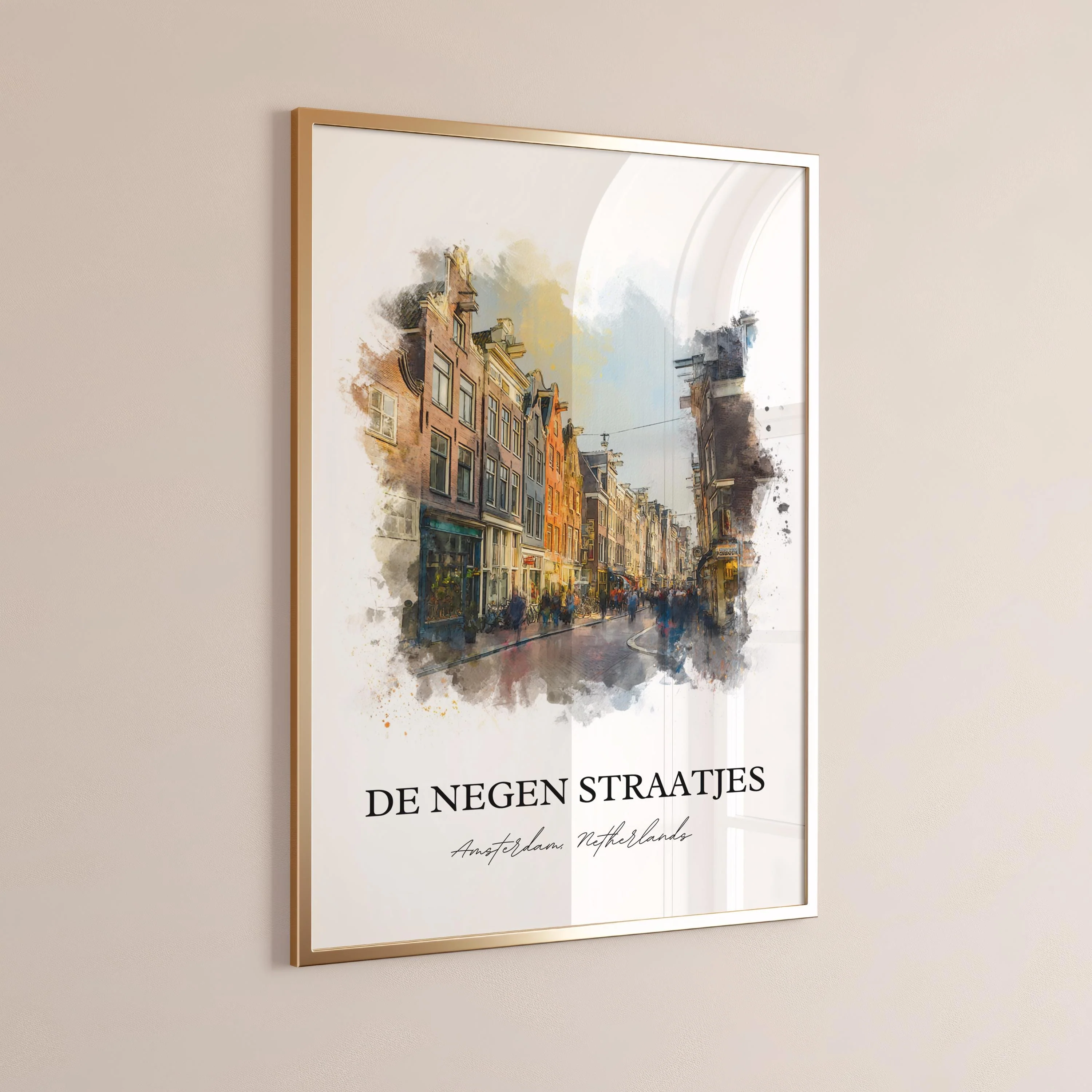 De Negen Straatjes, Netherlands – Watercolor Art Print - Image 8