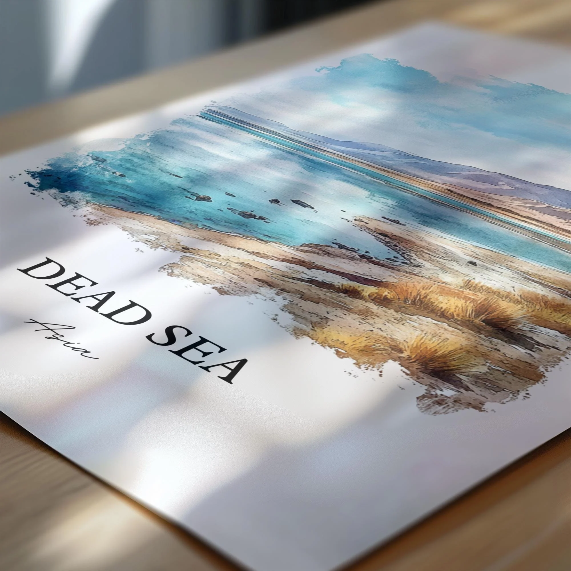 Dead Sea, Asia – Watercolor Art Print - Image 2