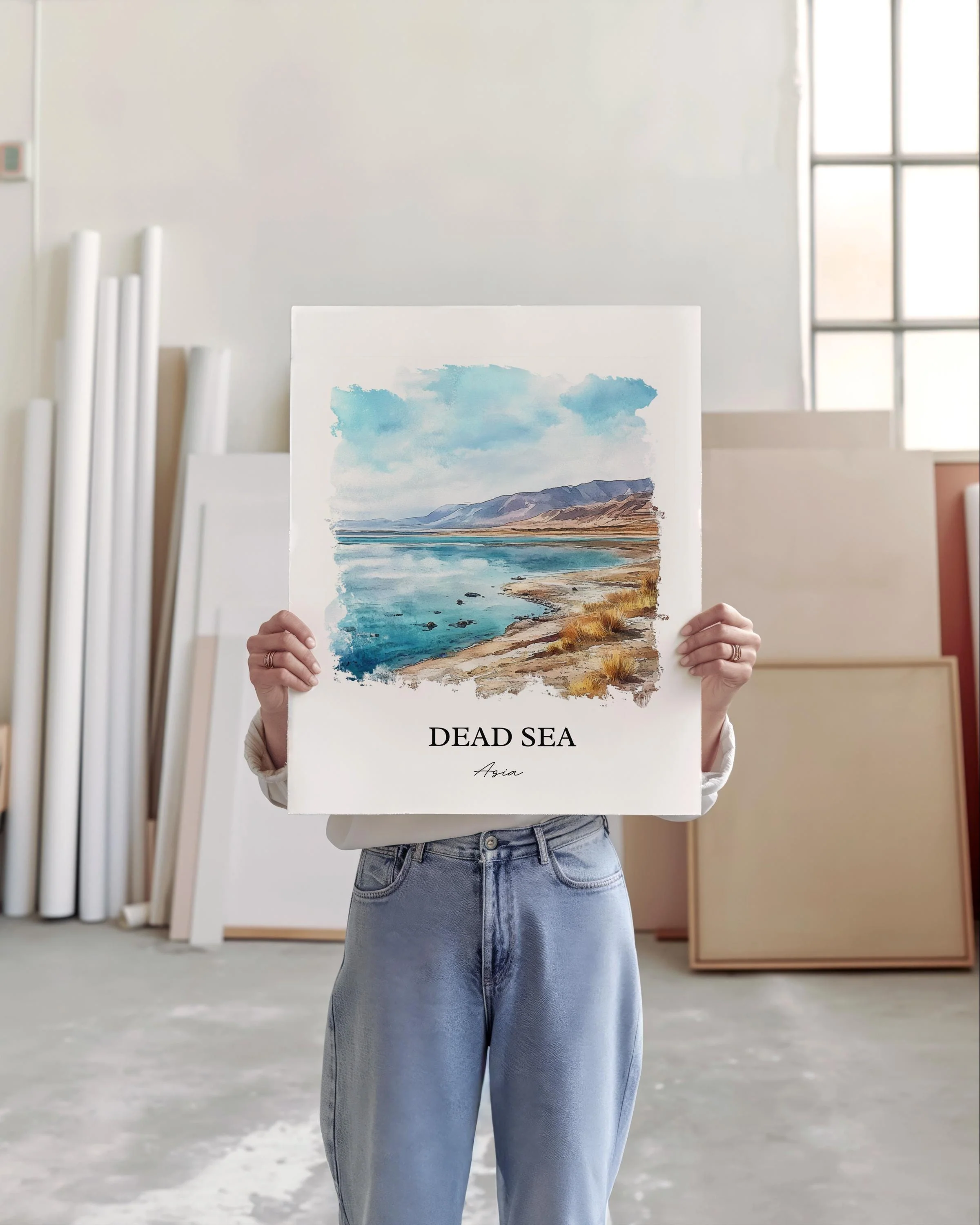 Dead Sea, Asia – Watercolor Art Print - Image 4