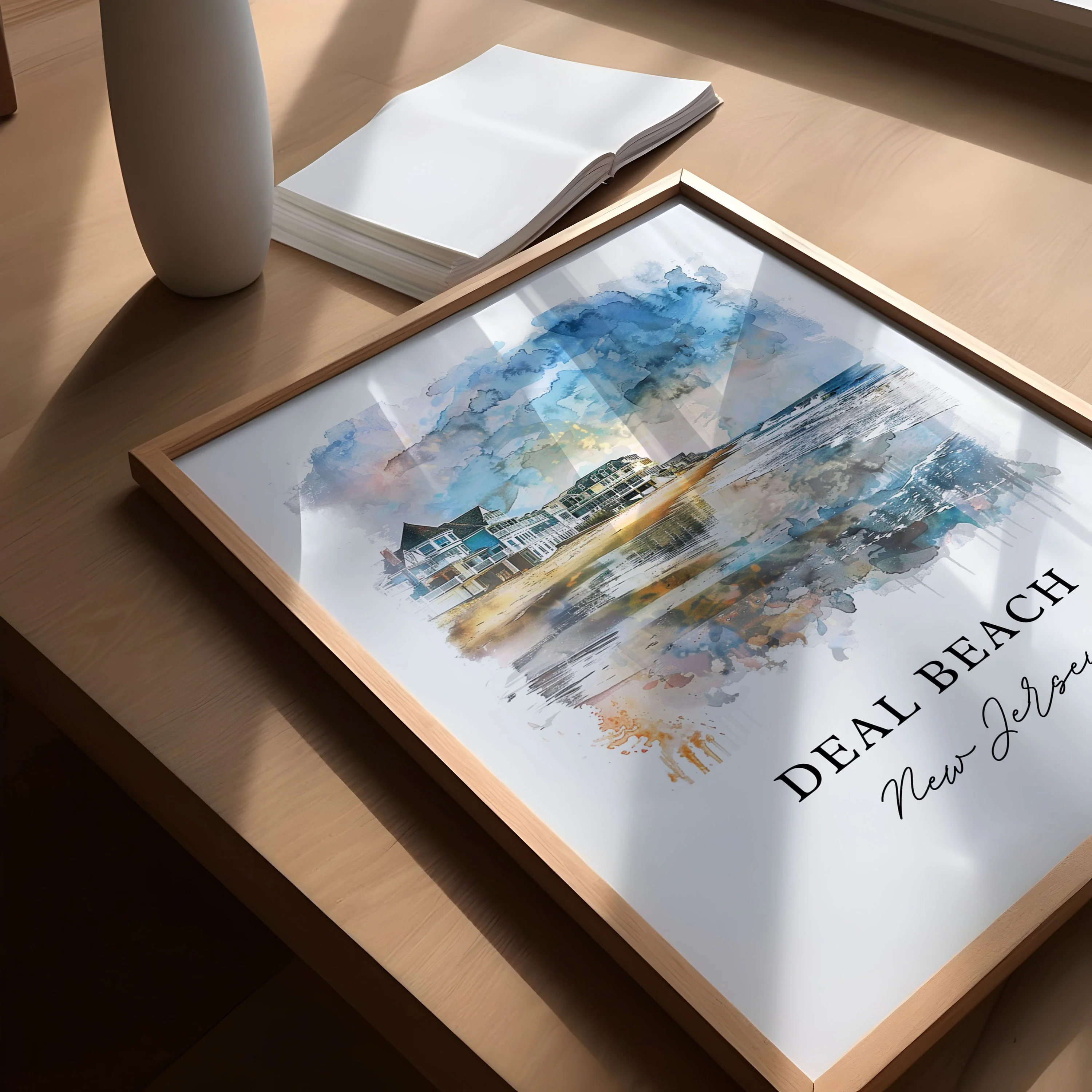 Deal Beach, New Jersey – Watercolor Art Print - Image 3